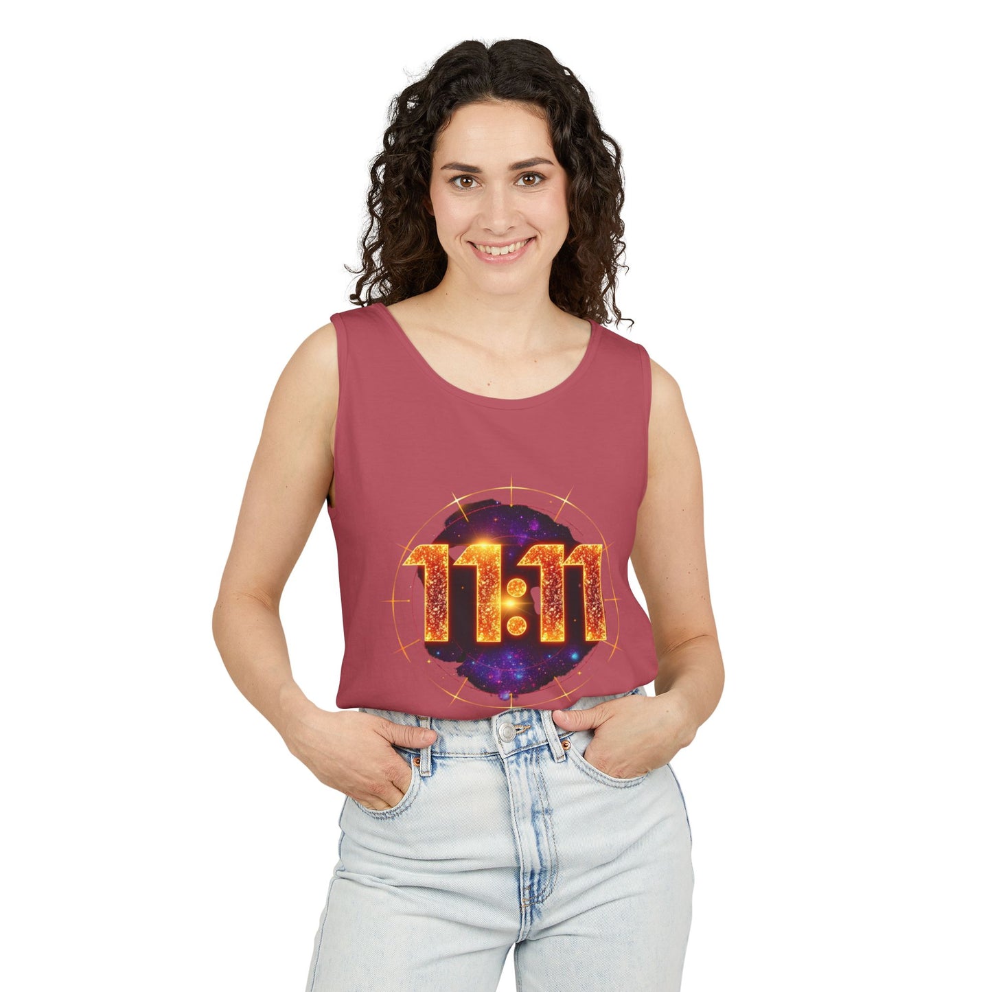 Celestial Glow Tank Top - 11:11 Design, Unisex, Festival Wear, Summer Style, Spiritual Gift, Casual Comfort