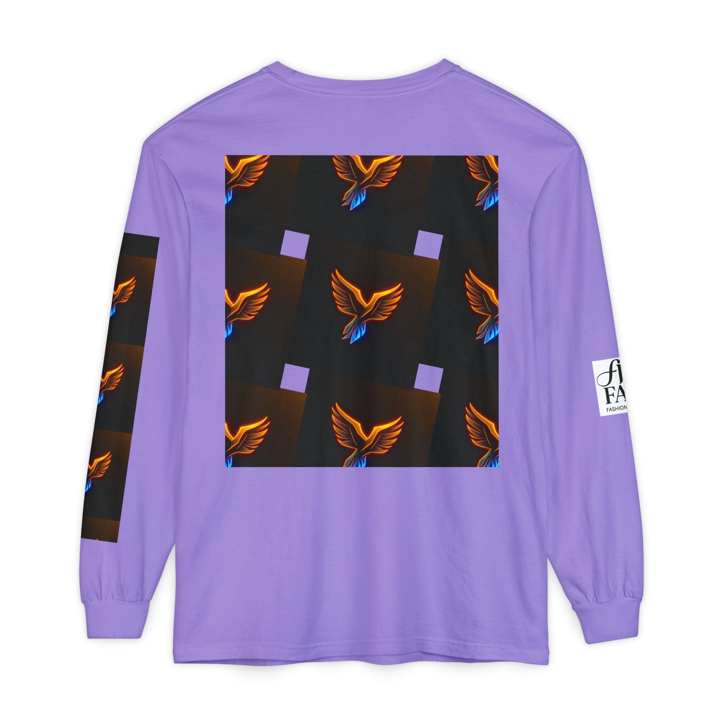 Vibrant Long Sleeve T-Shirt with Phoenix Design - Casual Wear for Bird Lovers, Gifts, Unique Fashion, Everyday Style, Unisex Apparel