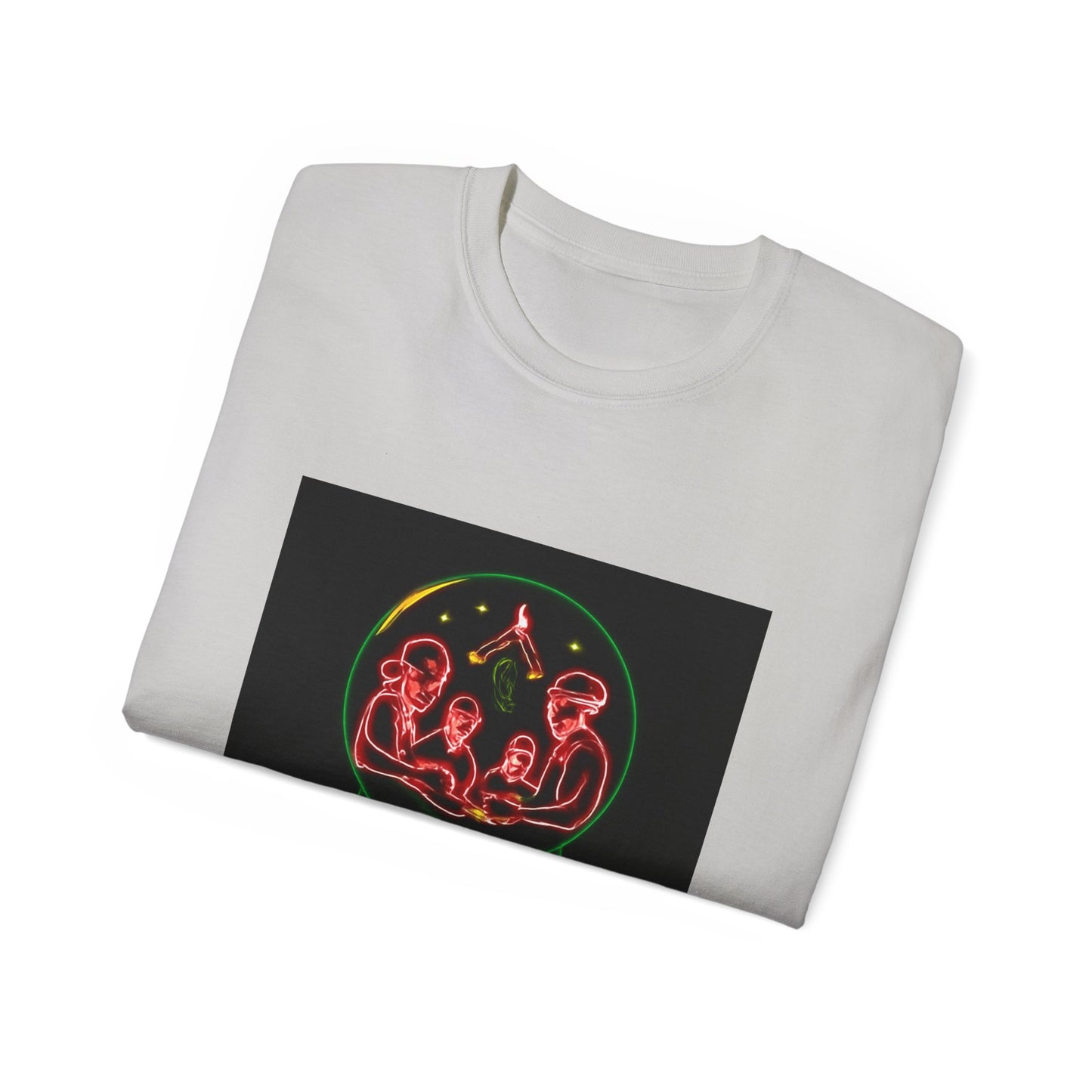 Festive Alien Tee, Unisex Holiday T-Shirt, Graphic Tee for Parties, Fun Gift for Friends, Quirky Style for Casual Wear