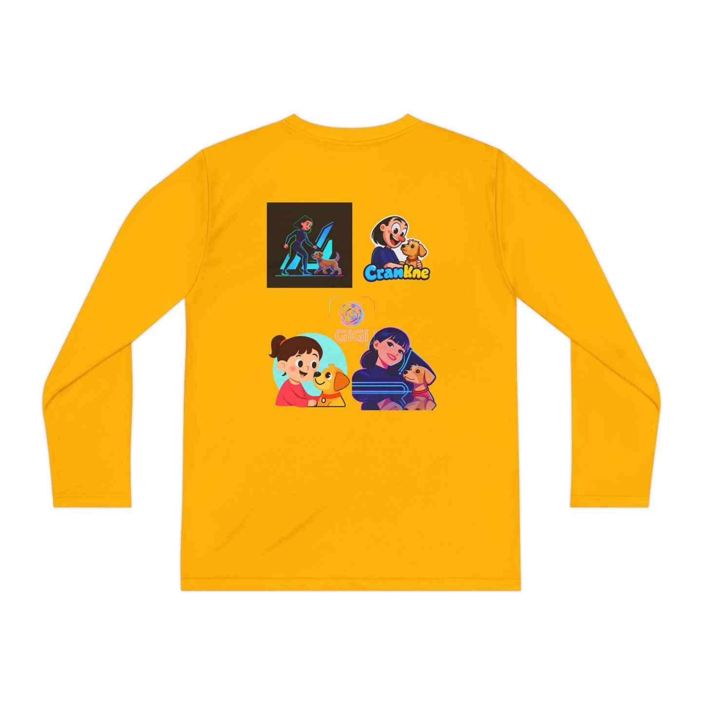 Youth Long Sleeve Tee — Girl Hugging Dog Graphic