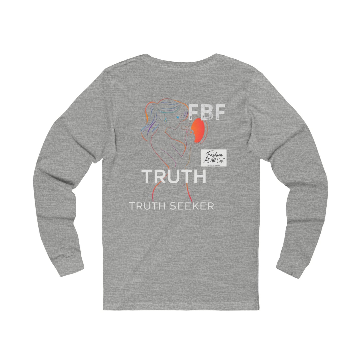 Neon Truth Long Sleeve Tee — Artistic Line-Drawn Figure Shirt