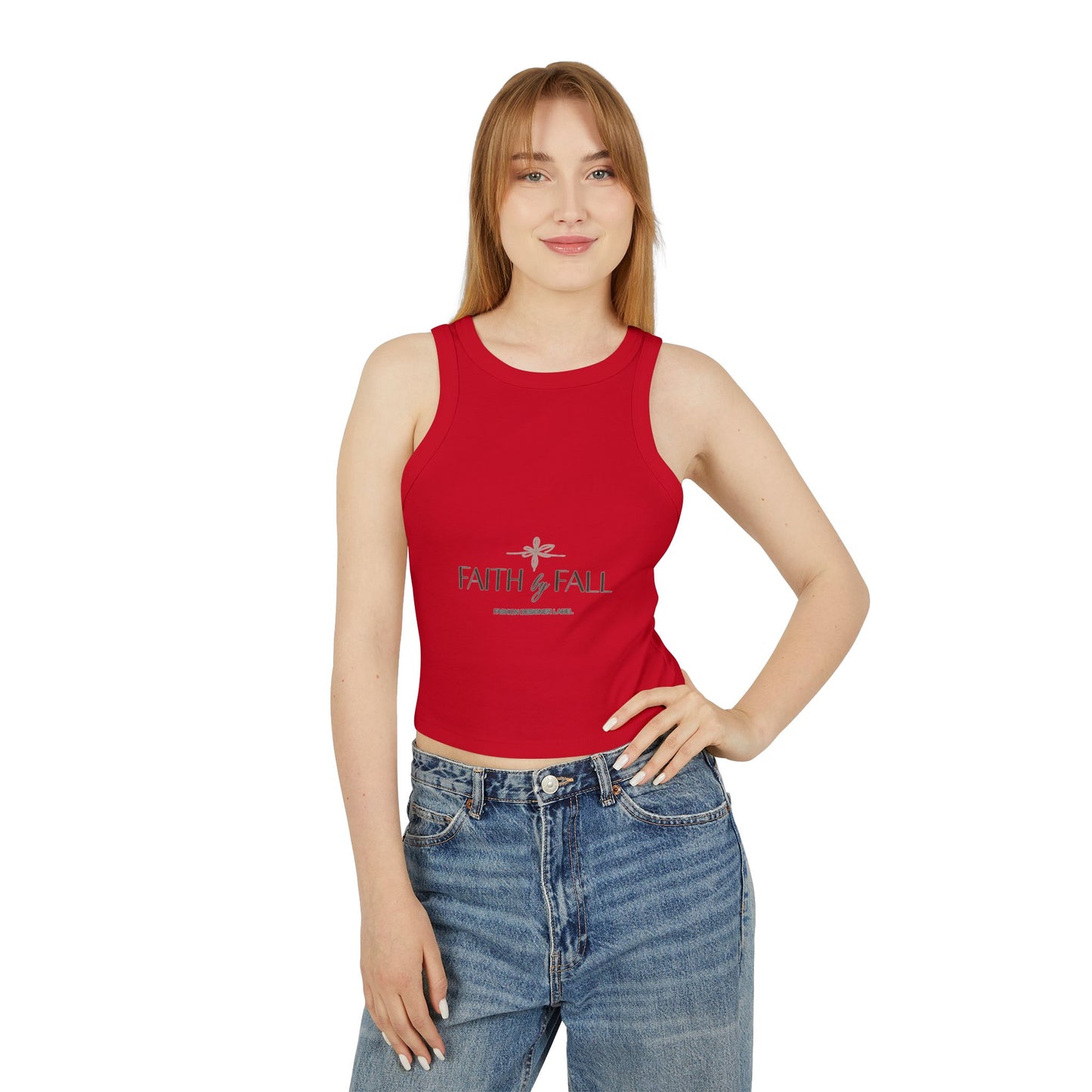 Faith & Fall Women’s Racer Tank Top | Motivational Top, Fall Fashion, Casual Wear, Unique Gift for Women, Inspirational Apparel