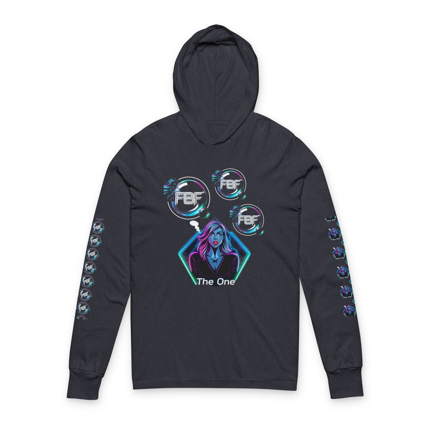 Car Culture Hooded Long Sleeve Tee — Neon Sports Car Graphic