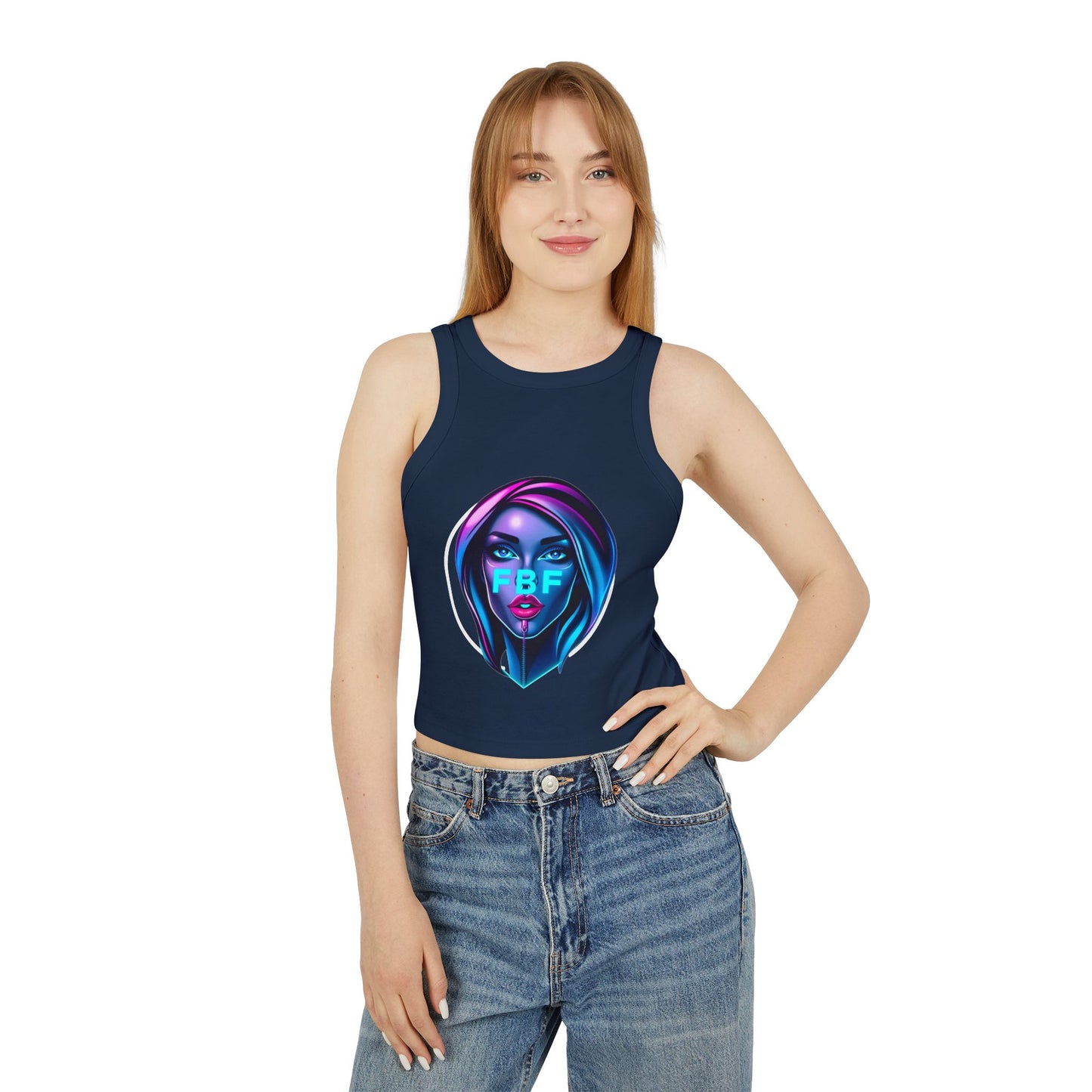 Futuristic Chic Racer Tank Top | Stylish Sleeveless Top for Summer | Perfect for Festivals, Parties, Casual Wear, Gifts
