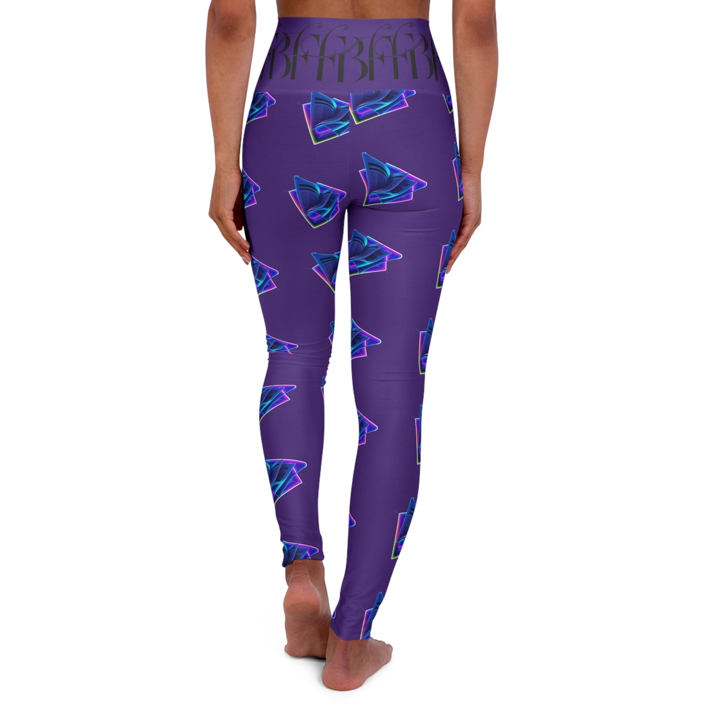Vibrant High Waisted Yoga Leggings | Neon Butterfly Print, Fitness Wear, Workout Leggings, Active Apparel, Gift for Yogis