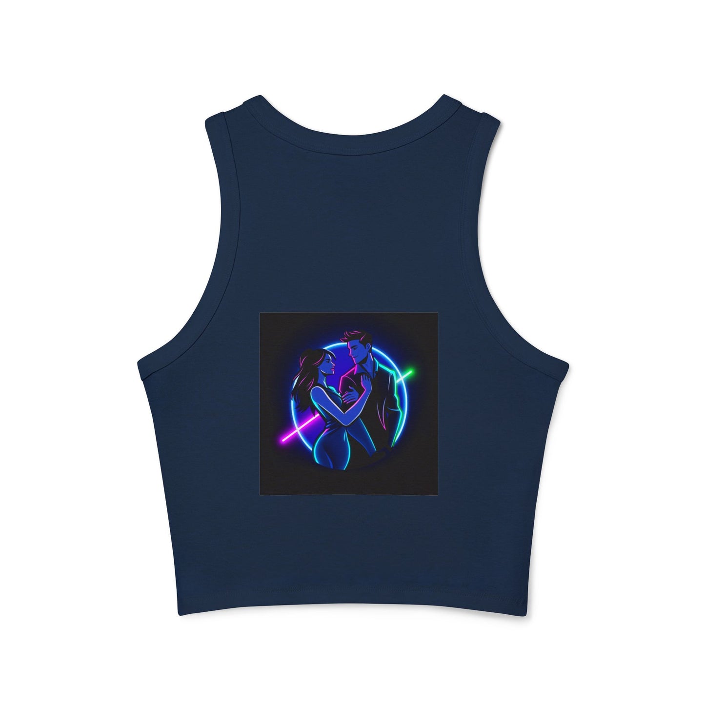 Neon Love Graphic Tank Top, Women's Racerback Shirt, Perfect for Date Night, Festival Wear, Summer Style, Valentine's Day Gift