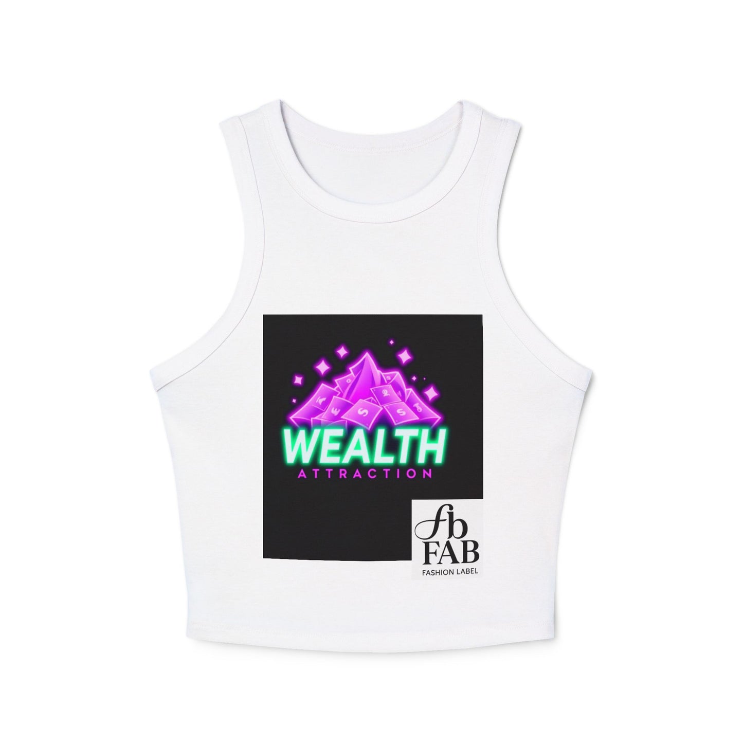 Wealth Attraction Racer Tank Top | Motivational Workout Top, Fitness Clothing, Gift for Her, Summer Essential, Self-Care Apparel