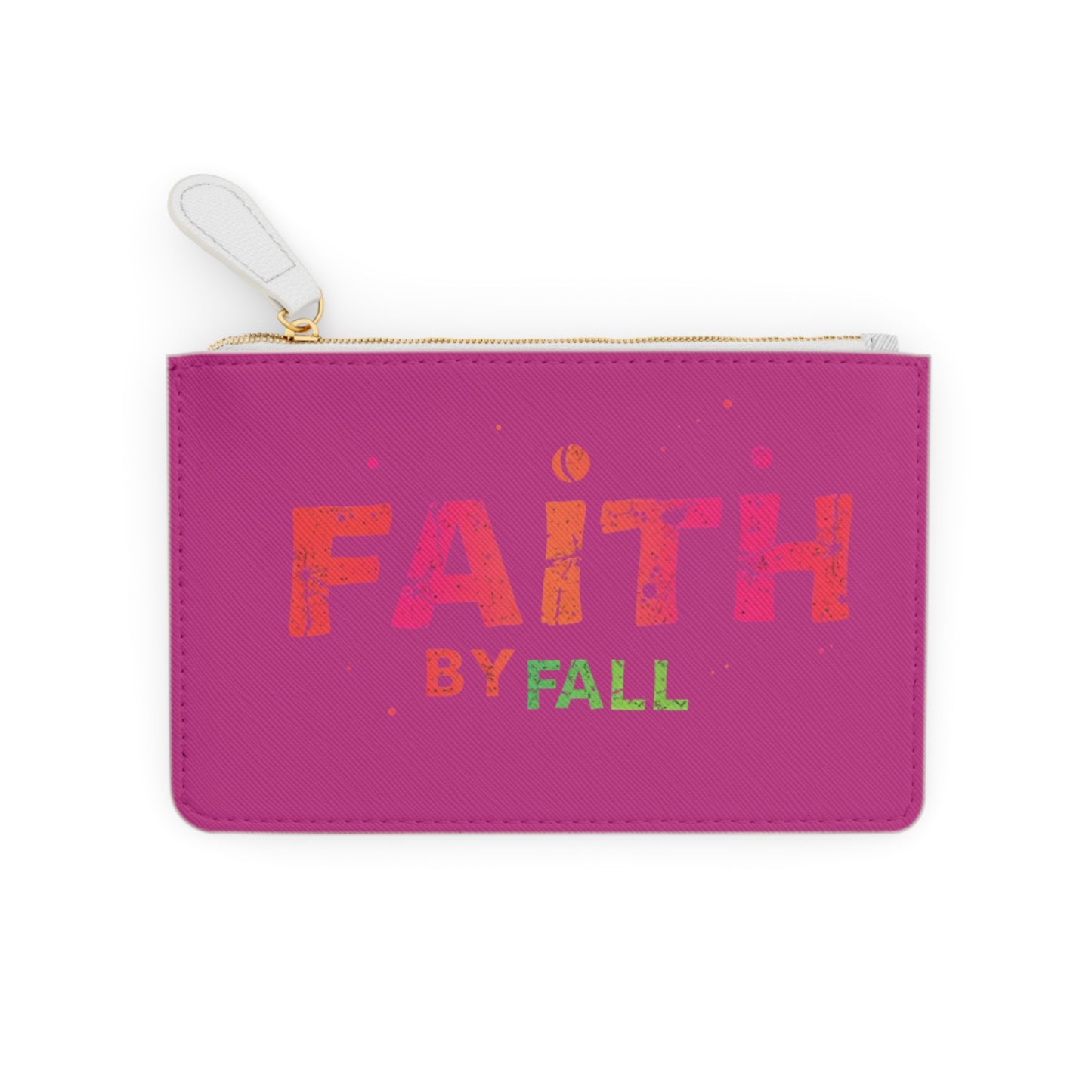 Colorful Faith By Fall Mini Clutch Bag, Small Purse, Gift for Women, Fall Accessories, Handbag, Faith-Themed Travel Pouch