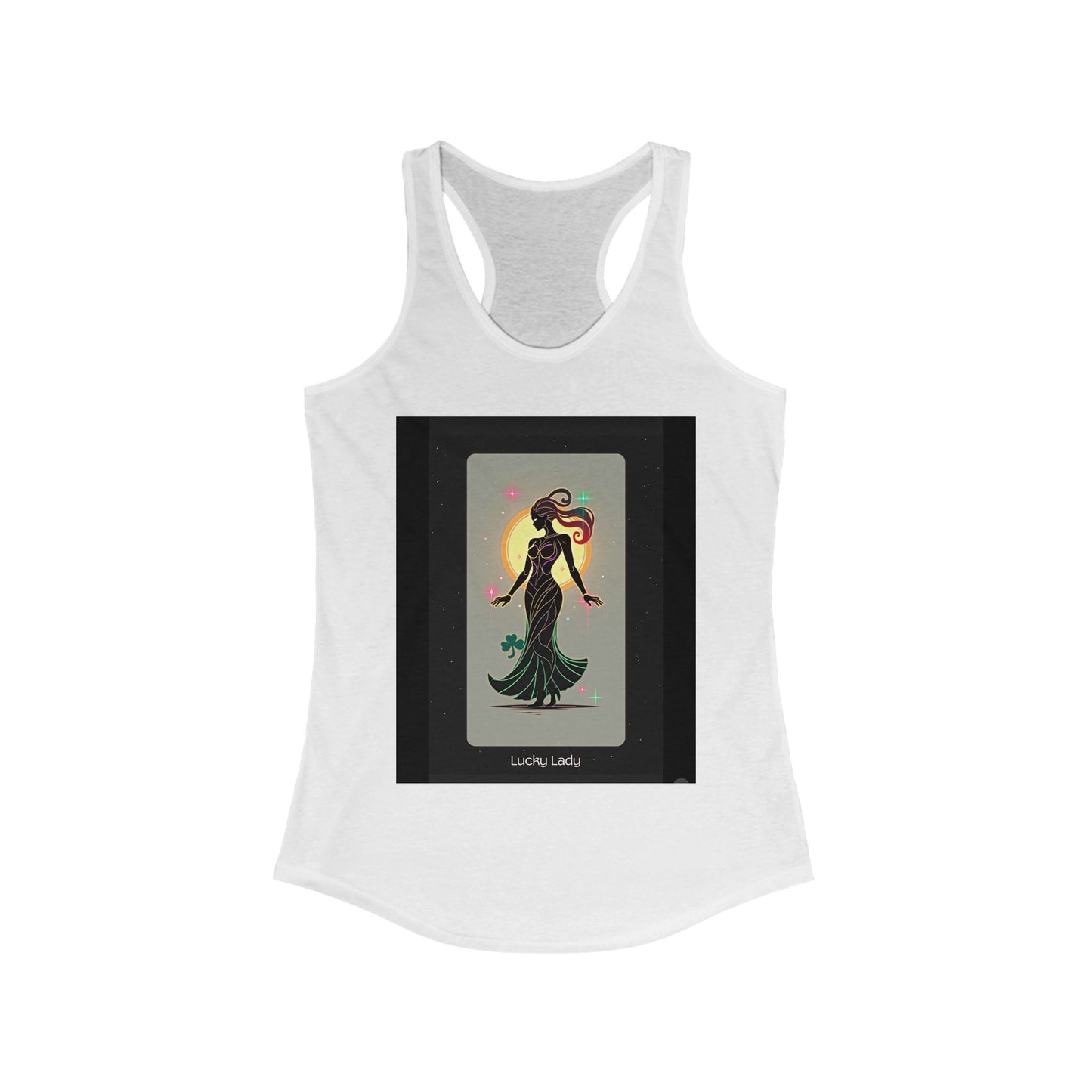 Lucky Lady Racerback Tank - Stylish Women's Fitness Top with Motivational Design