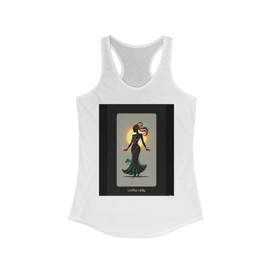 Lucky Lady Racerback Tank - Stylish Women's Fitness Top with Motivational Design
