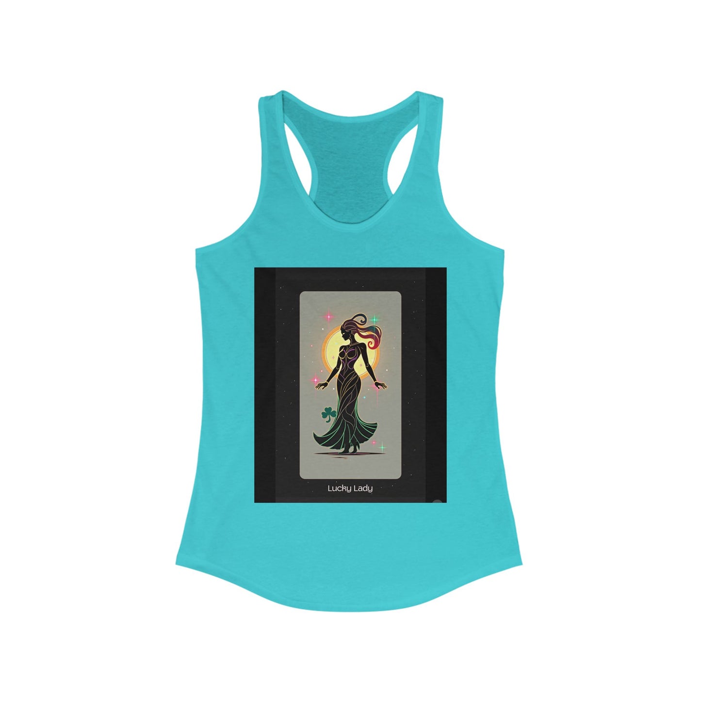 Lucky Lady Racerback Tank - Stylish Women's Fitness Top with Motivational Design