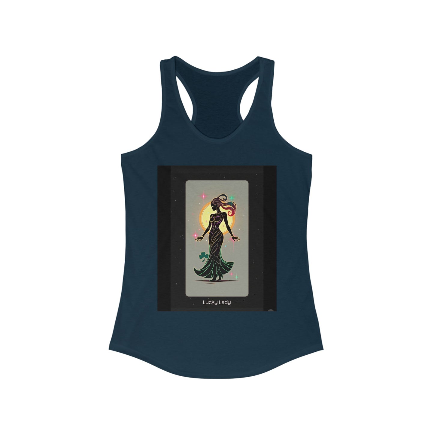 Lucky Lady Racerback Tank - Stylish Women's Fitness Top with Motivational Design