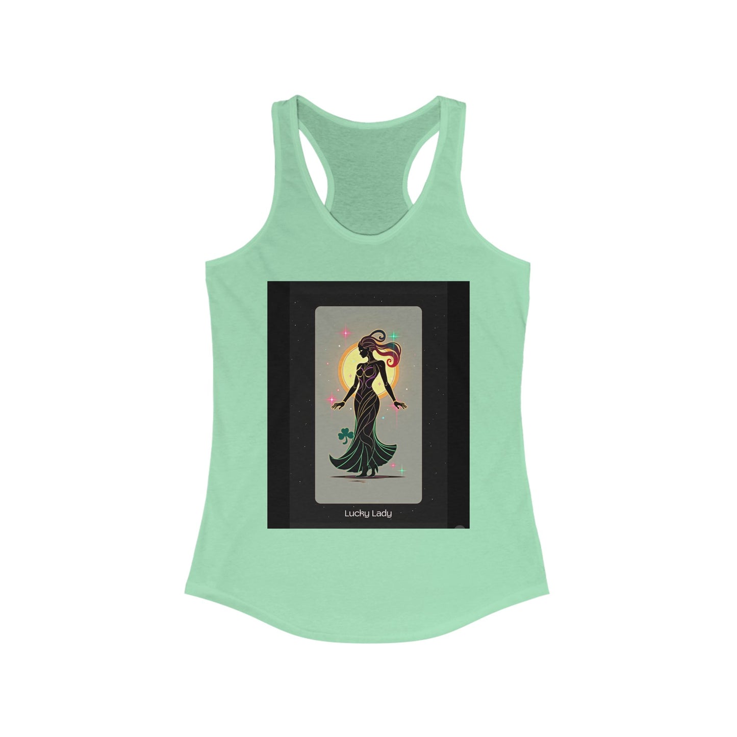 Lucky Lady Racerback Tank - Stylish Women's Fitness Top with Motivational Design