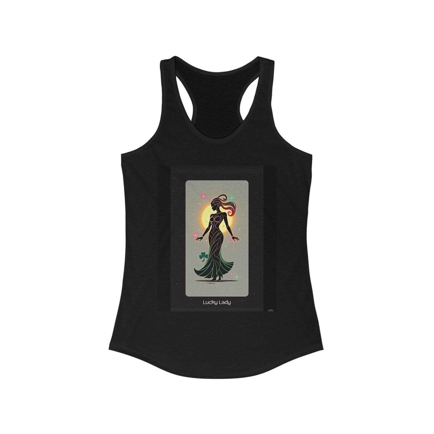 Lucky Lady Racerback Tank - Stylish Women's Fitness Top with Motivational Design