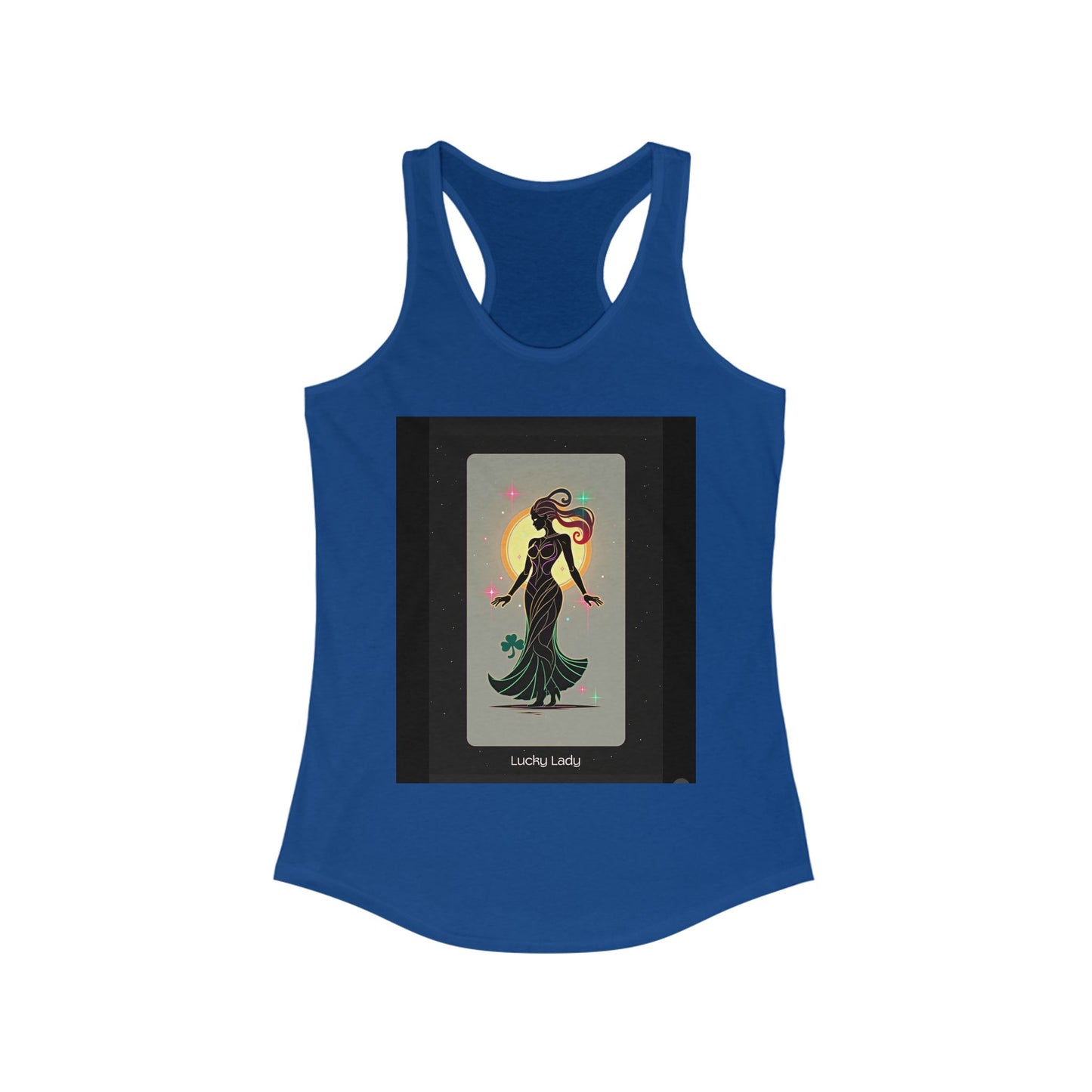 Lucky Lady Racerback Tank - Stylish Women's Fitness Top with Motivational Design
