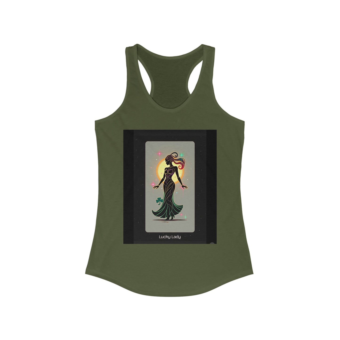 Lucky Lady Racerback Tank - Stylish Women's Fitness Top with Motivational Design