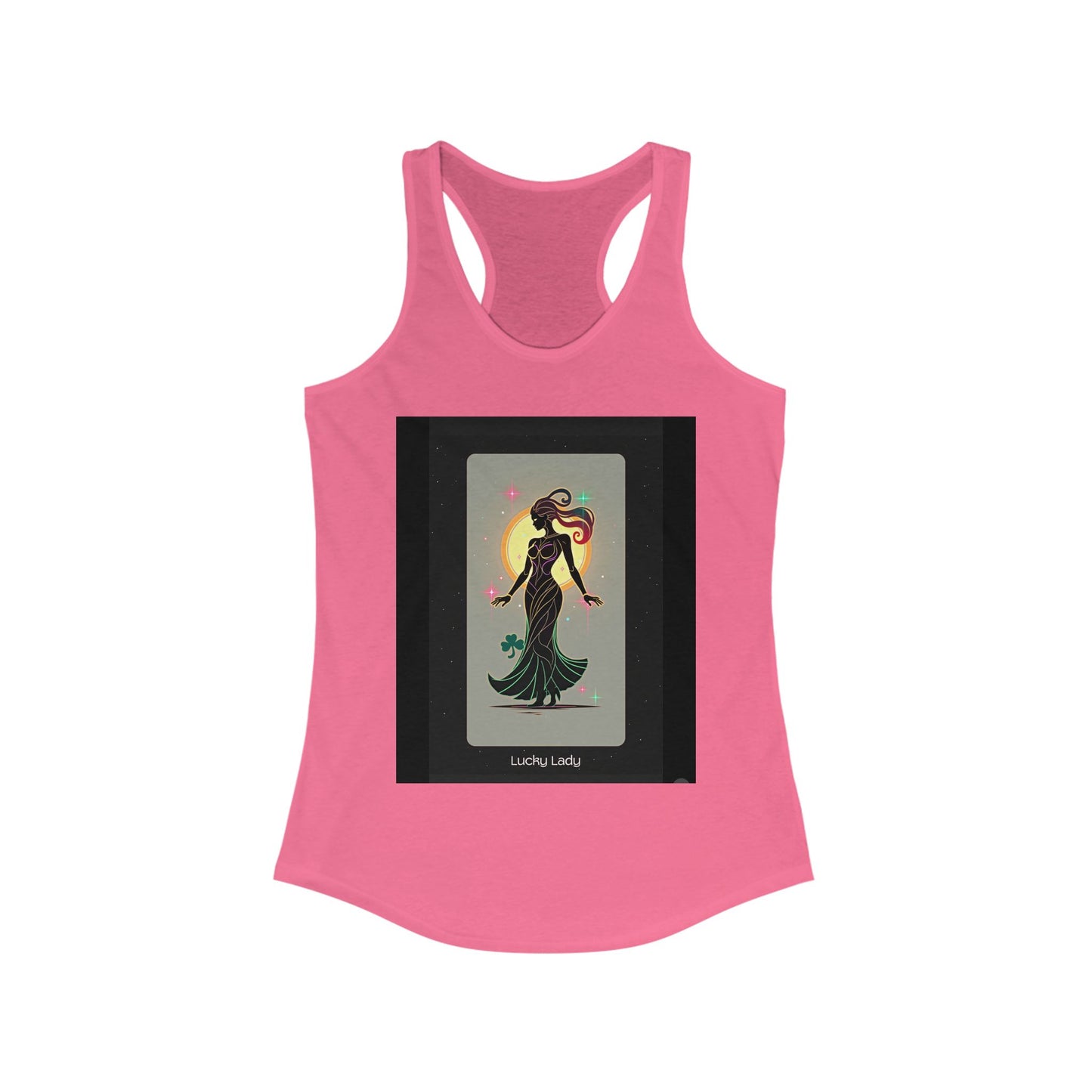 Lucky Lady Racerback Tank - Stylish Women's Fitness Top with Motivational Design