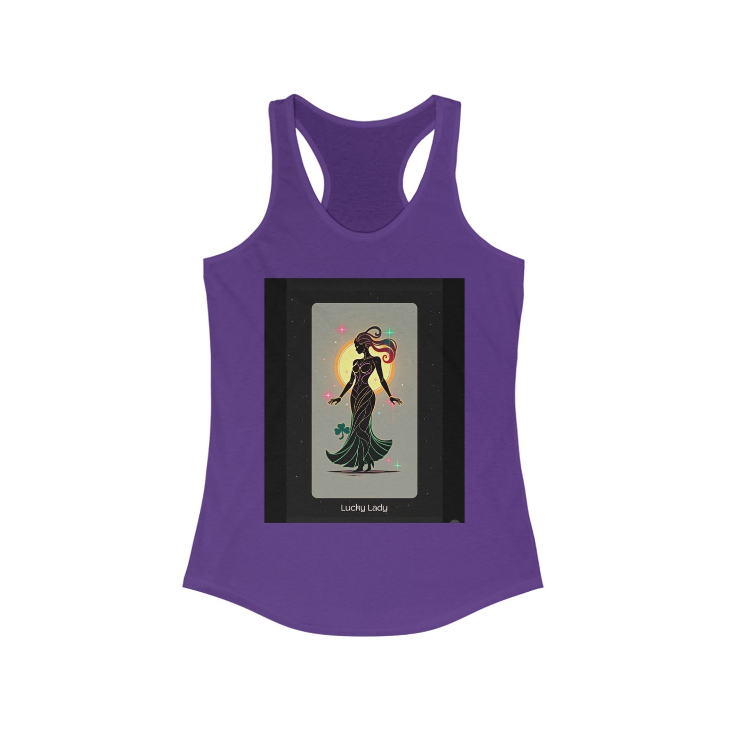 Lucky Lady Racerback Tank - Stylish Women's Fitness Top with Motivational Design