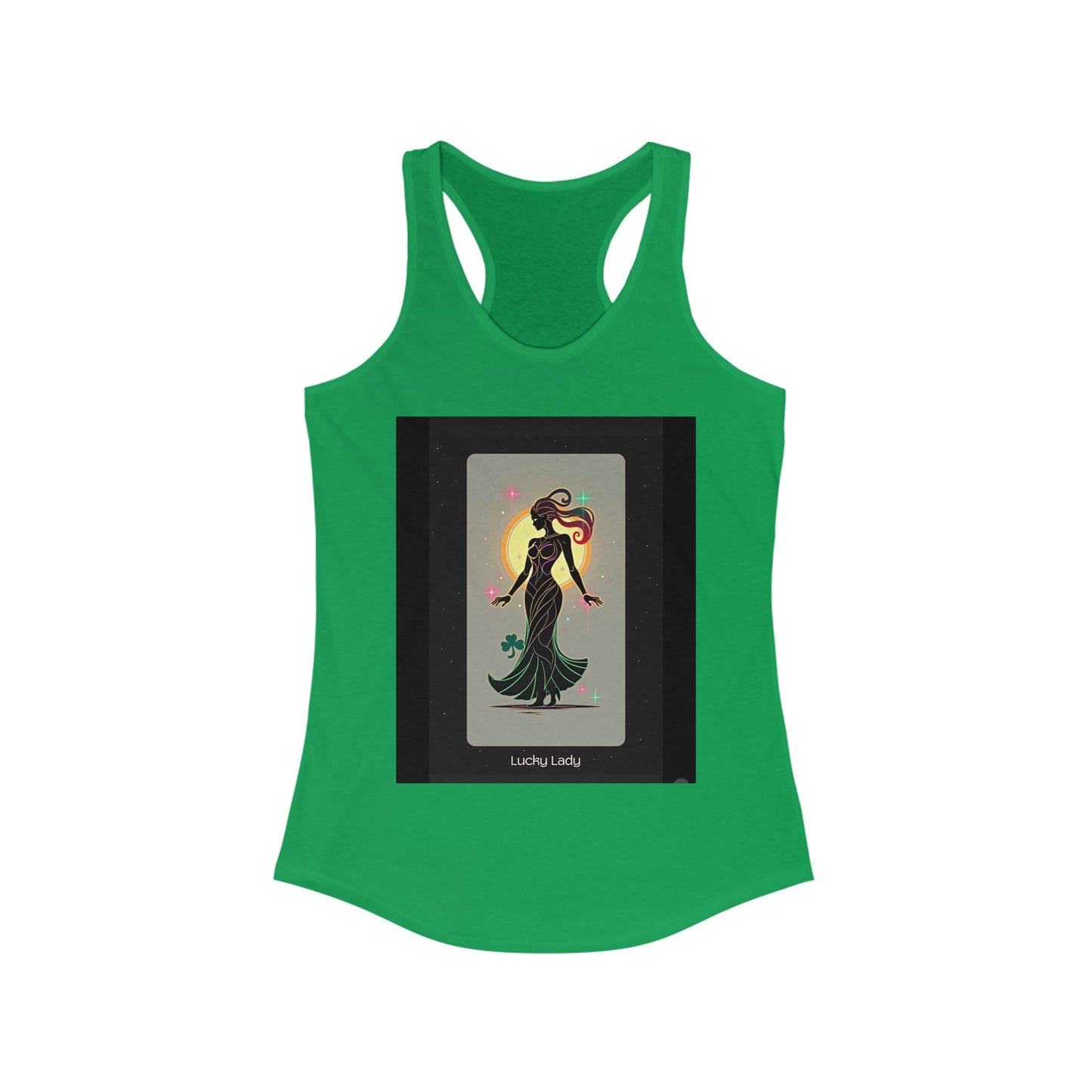 Lucky Lady Racerback Tank - Stylish Women's Fitness Top with Motivational Design