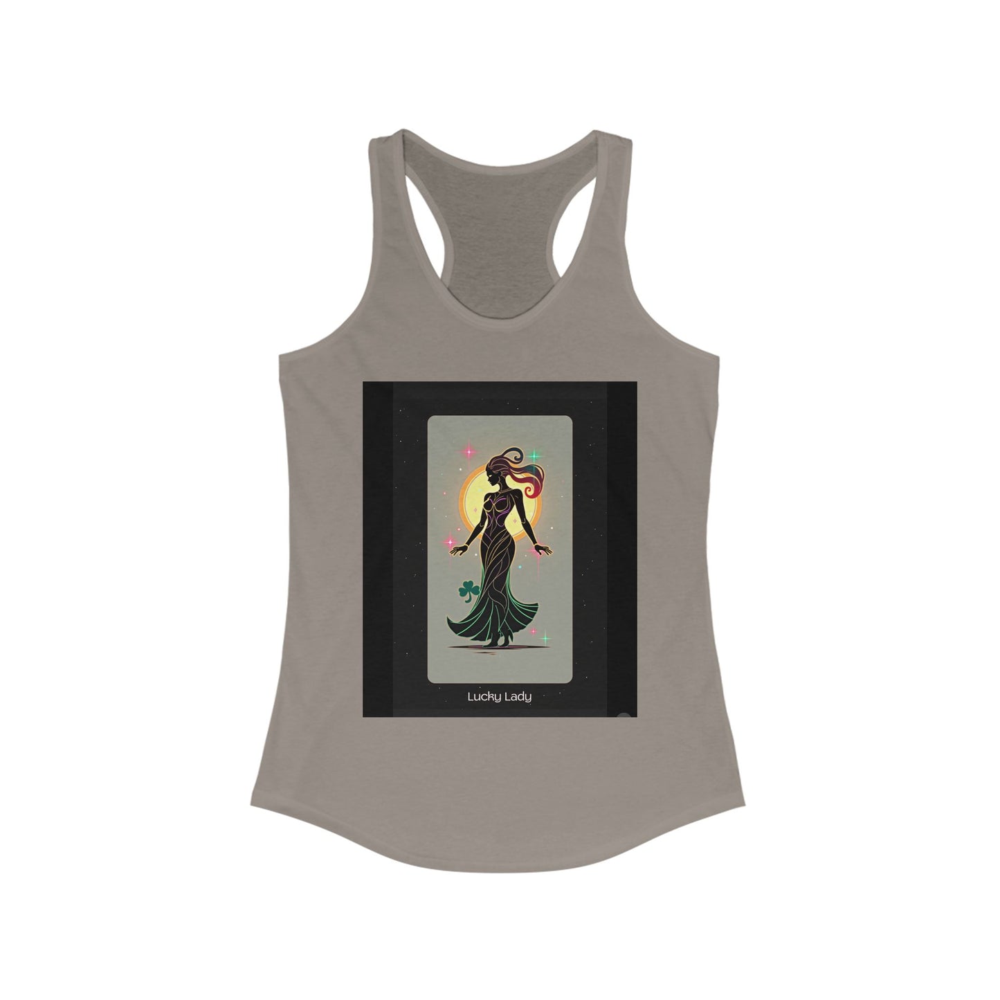 Lucky Lady Racerback Tank - Stylish Women's Fitness Top with Motivational Design