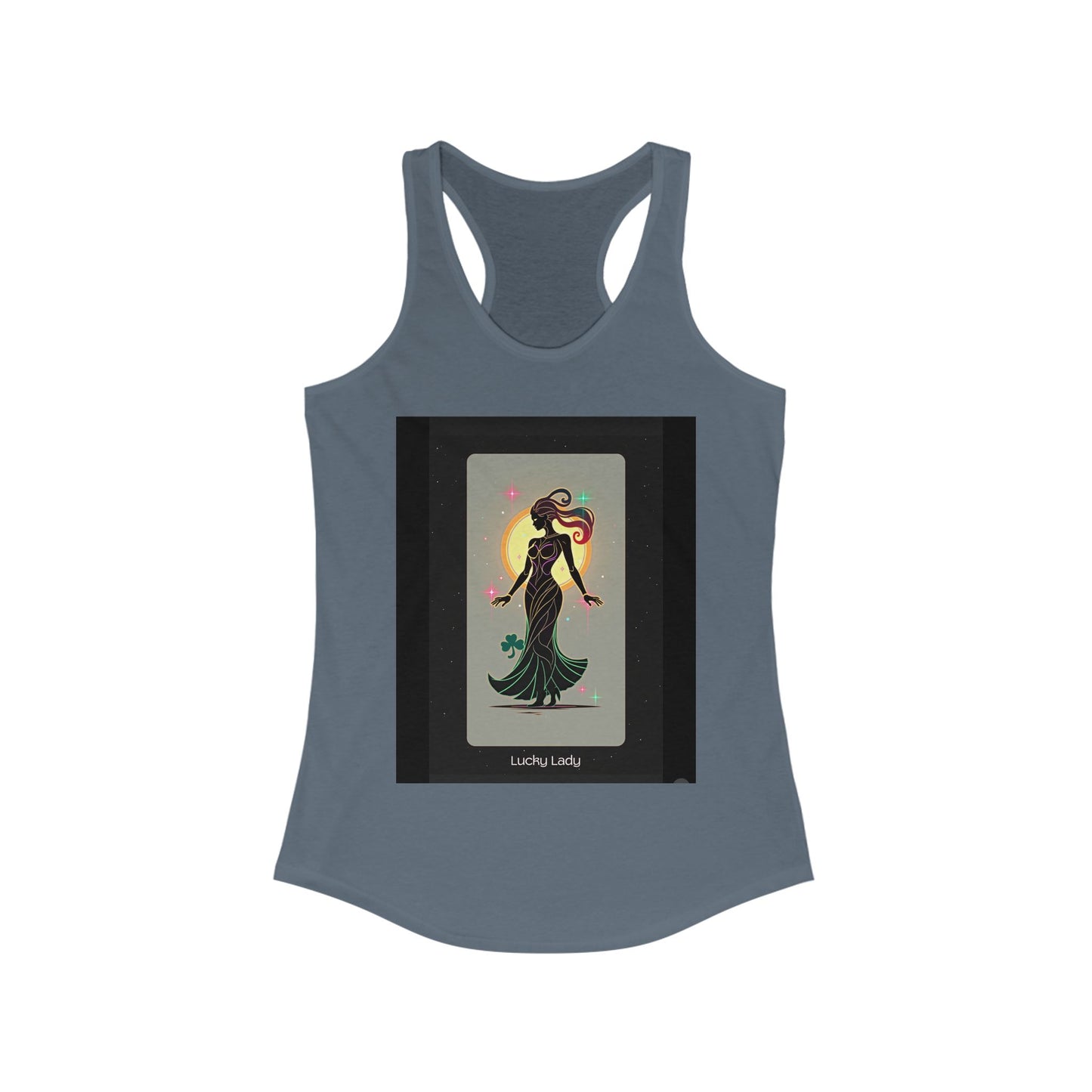 Lucky Lady Racerback Tank - Stylish Women's Fitness Top with Motivational Design