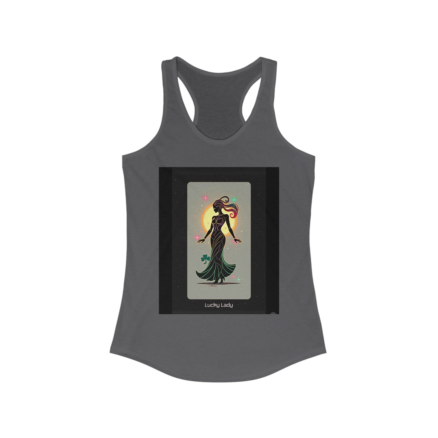 Lucky Lady Racerback Tank - Stylish Women's Fitness Top with Motivational Design