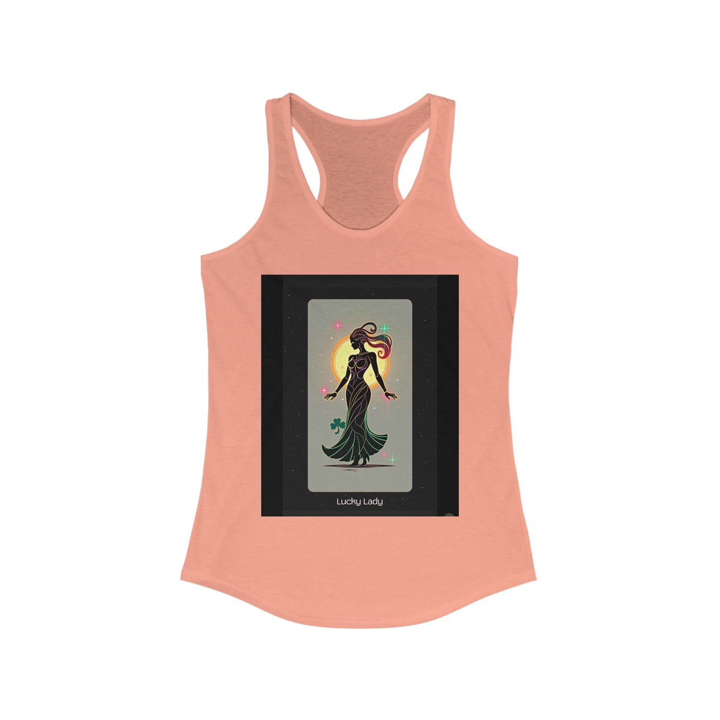 Lucky Lady Racerback Tank - Stylish Women's Fitness Top with Motivational Design