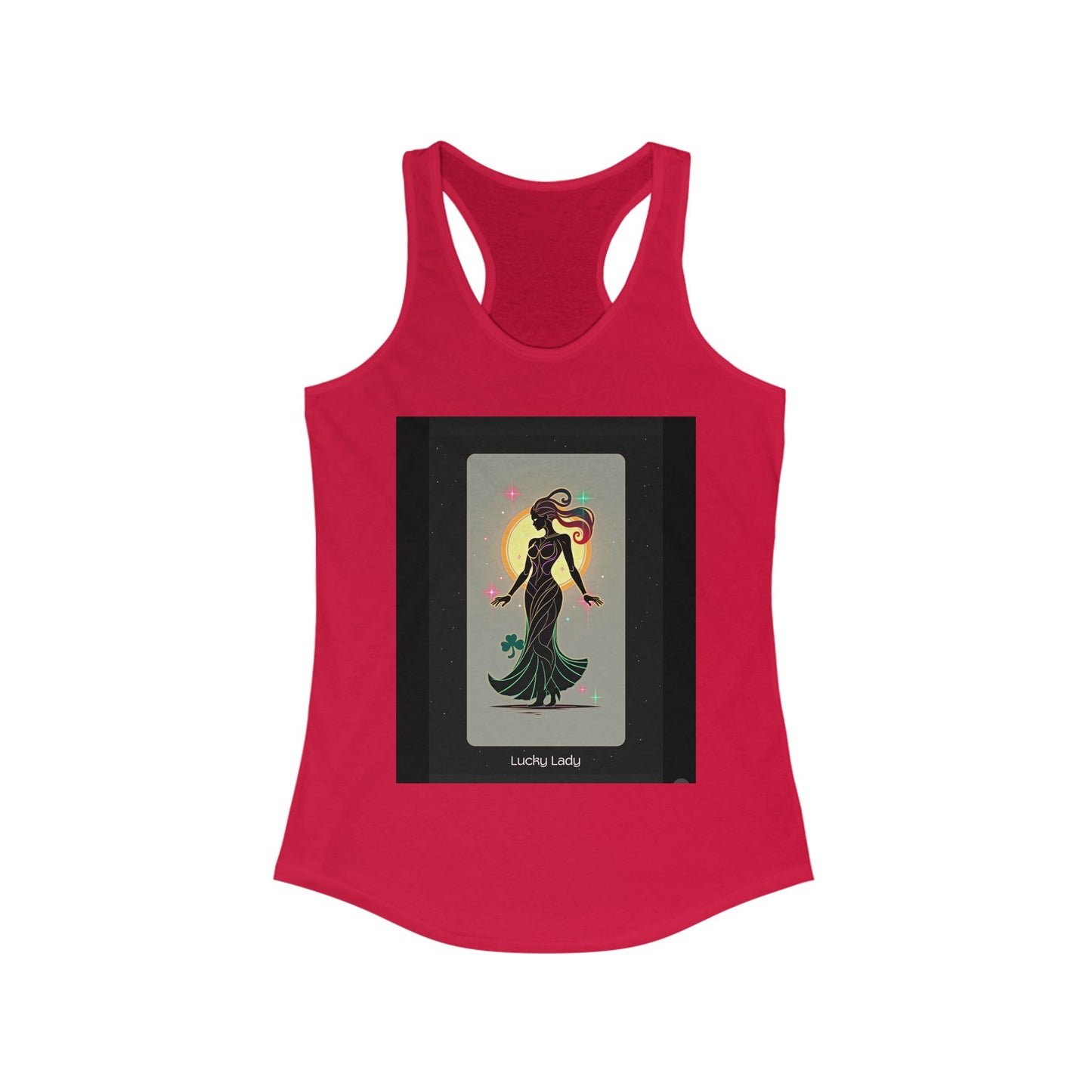 Lucky Lady Racerback Tank - Stylish Women's Fitness Top with Motivational Design