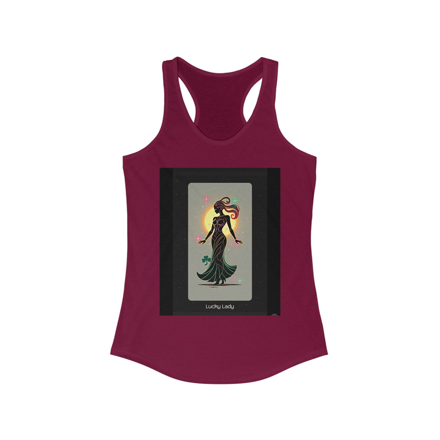 Lucky Lady Racerback Tank - Stylish Women's Fitness Top with Motivational Design