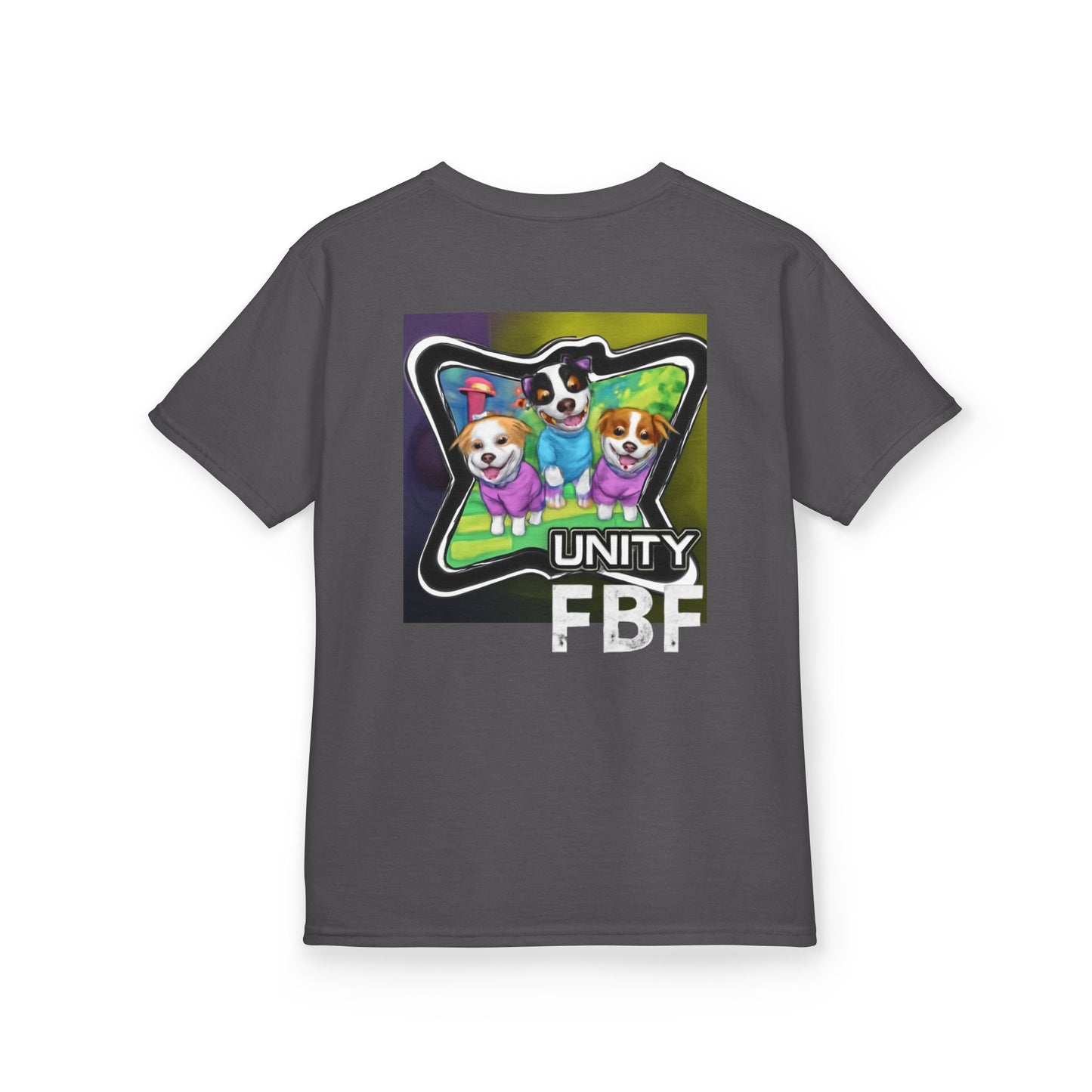 Colorful Dog-Themed Kids Tee - 'Unity Fun' Design