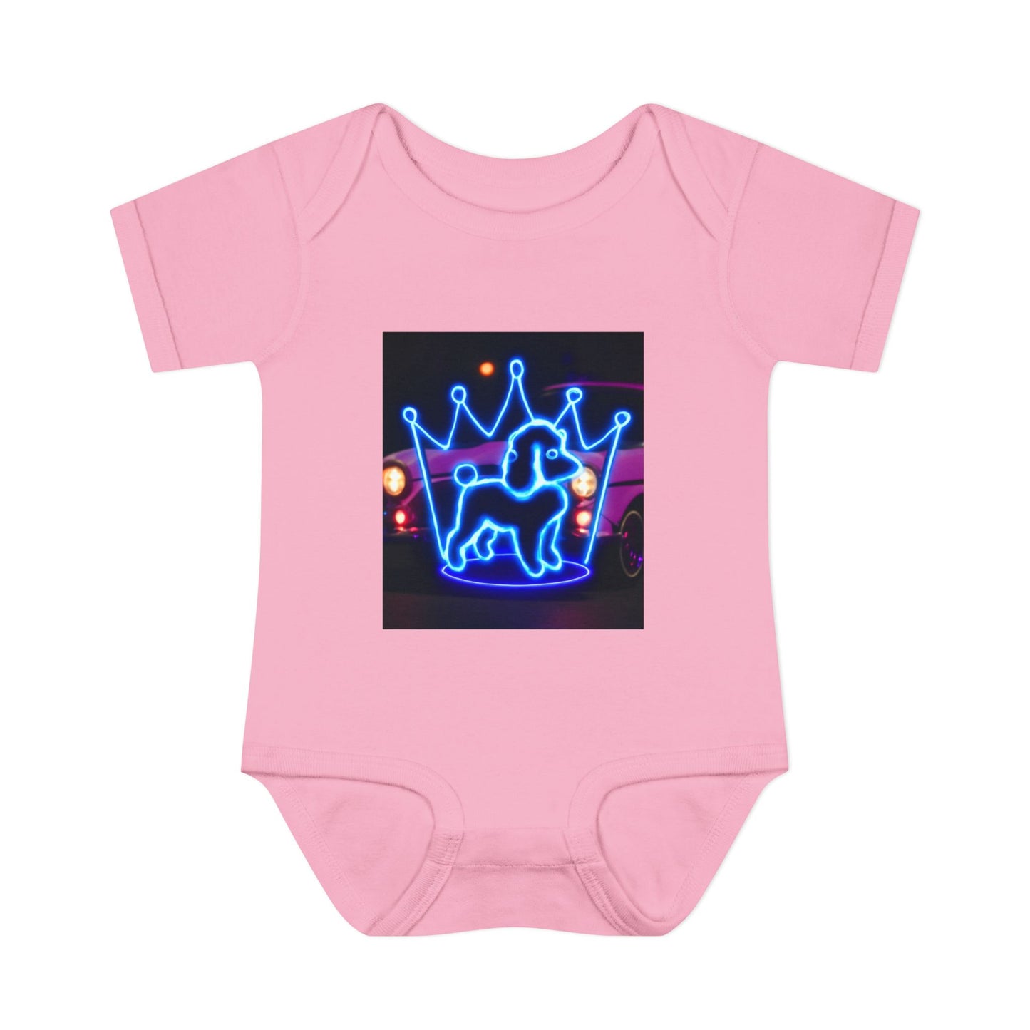 Neon Dog Crown Baby Bodysuit, Cute Infant Outfit, Baby Shower Gift, Newborn Clothes, Pet Lover Apparel, Birthday Gift for Baby