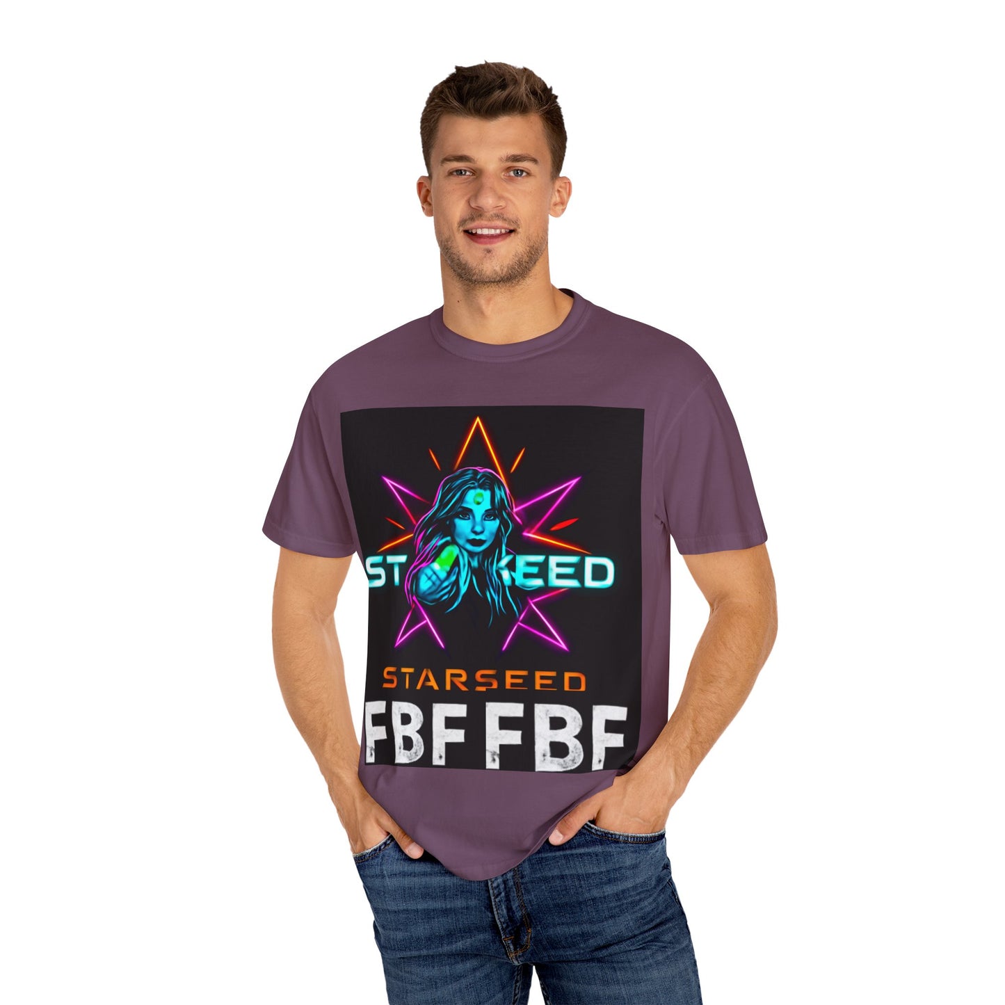 Neon Graphic T-Shirt - Starseed FBF Tee, Unisex Fashion, Cool Gift, Festival Wear, Retro Style, Casual Streetwear
