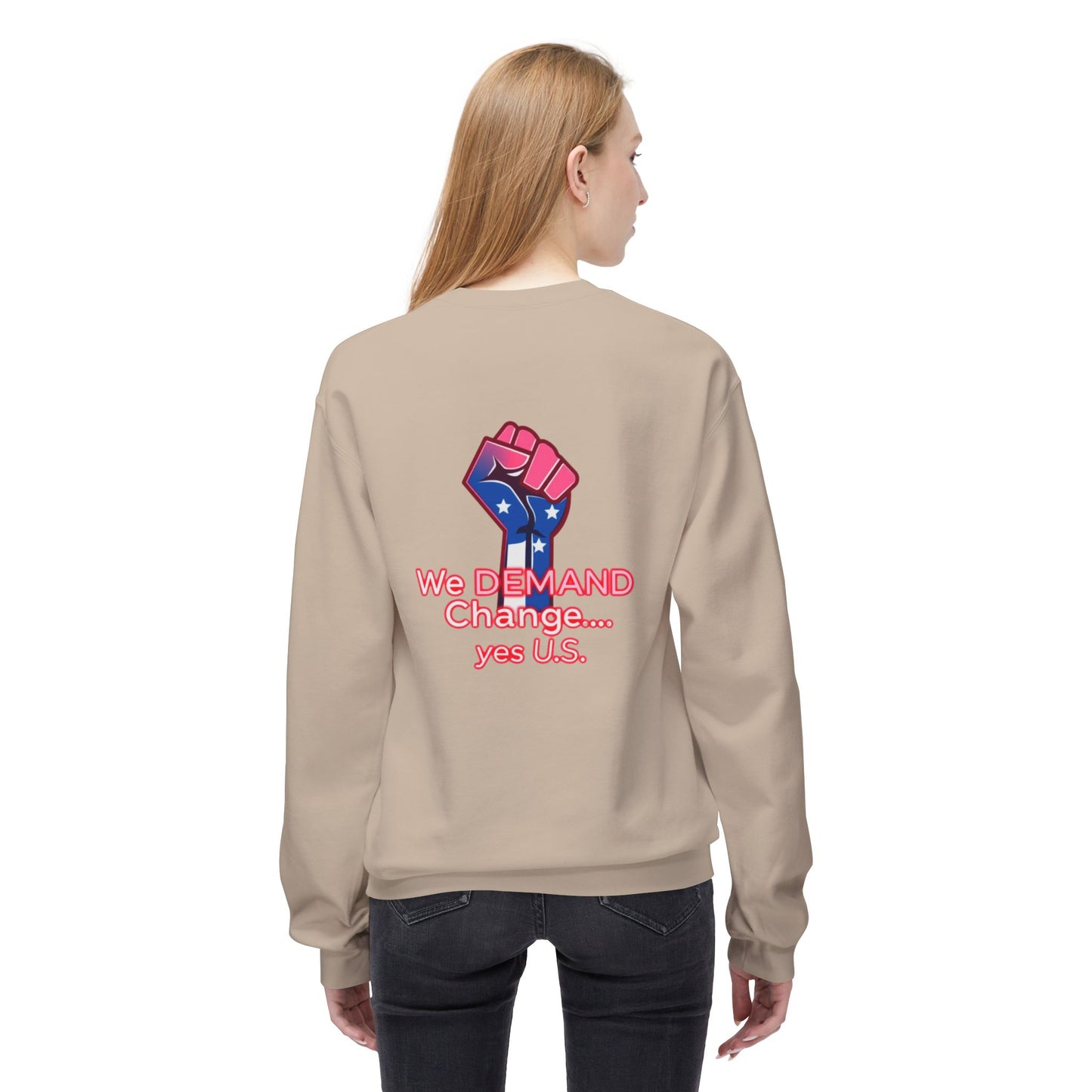 Empowered Message Crewneck Sweatshirt, Unisex Fleece, Activism Sweatshirt, Political Apparel, Comfortable Streetwear