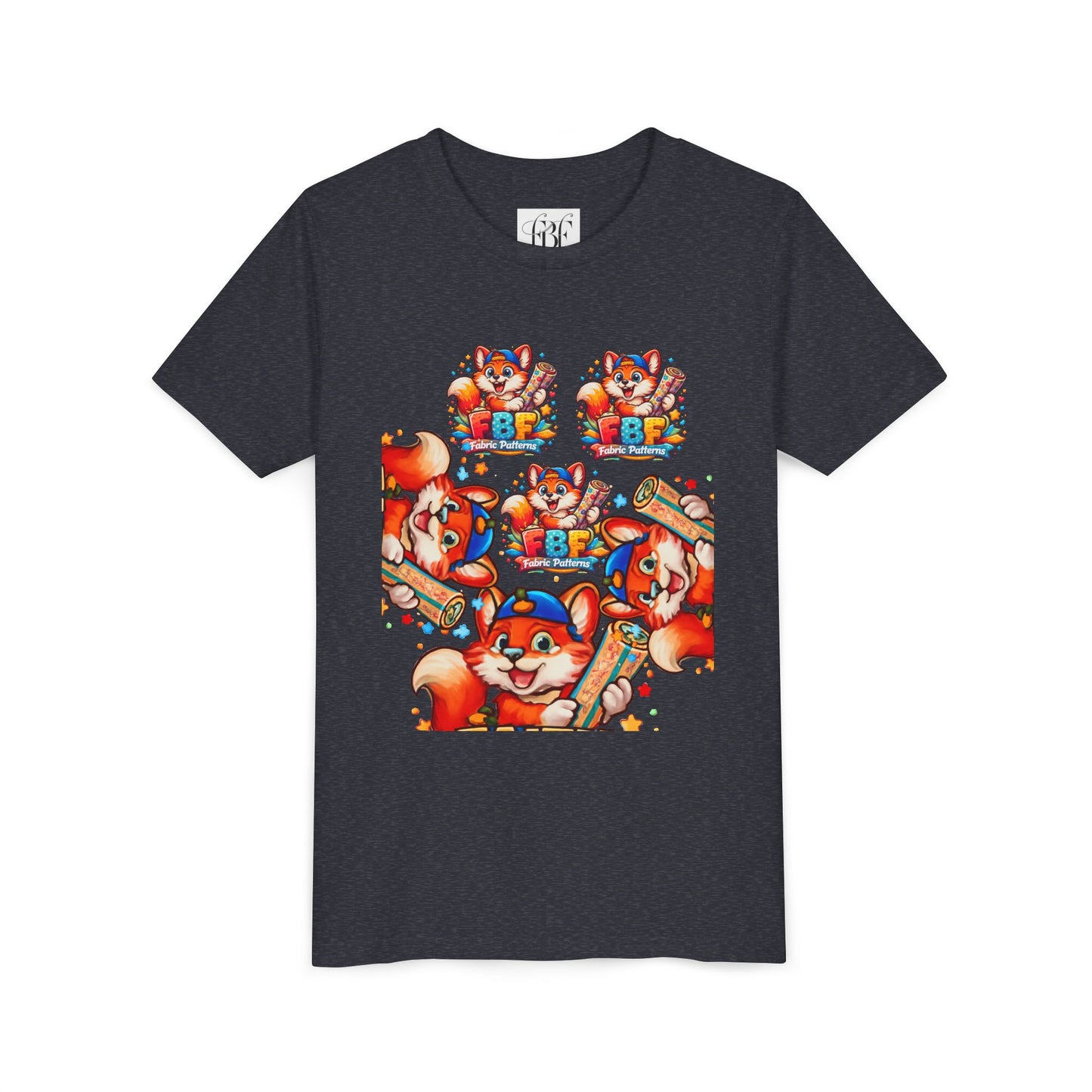 Youth Tee — Colorful Cartoon Fox 'FBF' Logo Kids Shirt