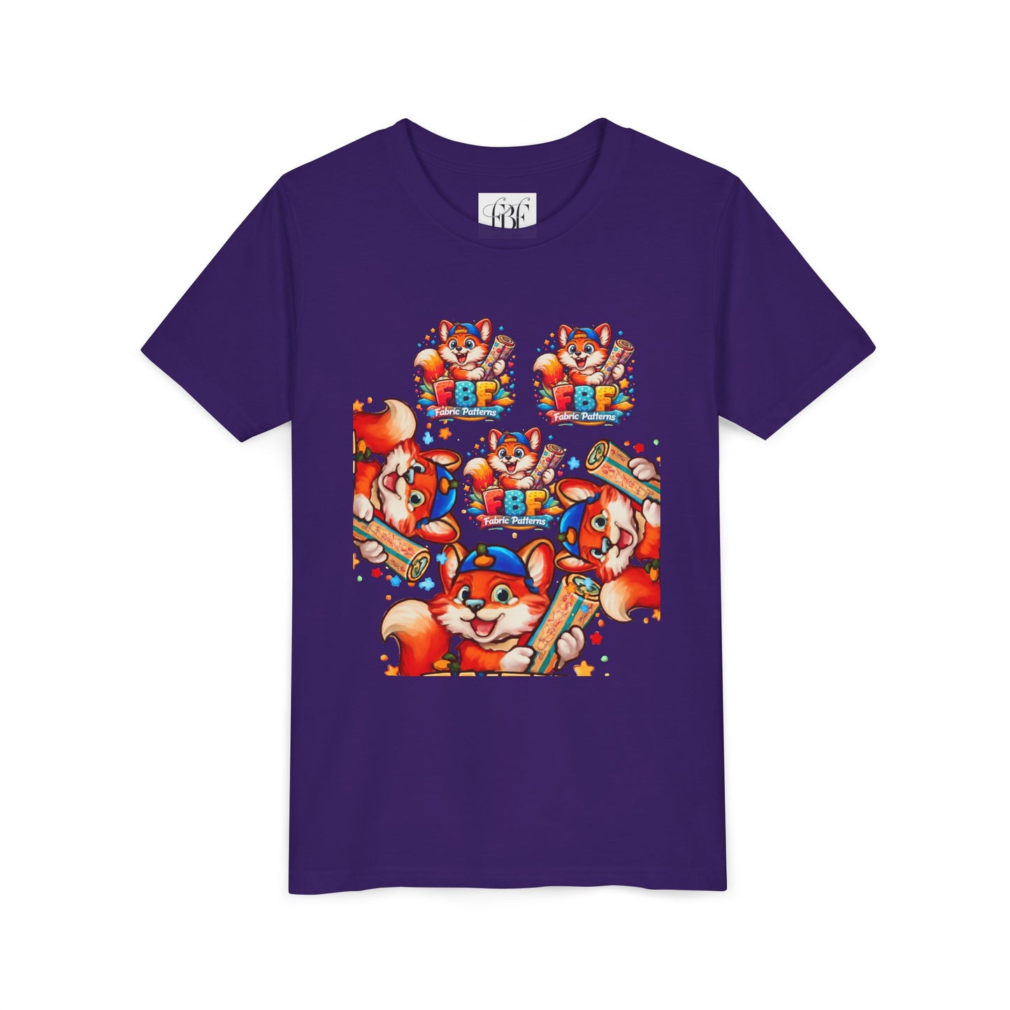 Youth Tee — Colorful Cartoon Fox 'FBF' Logo Kids Shirt