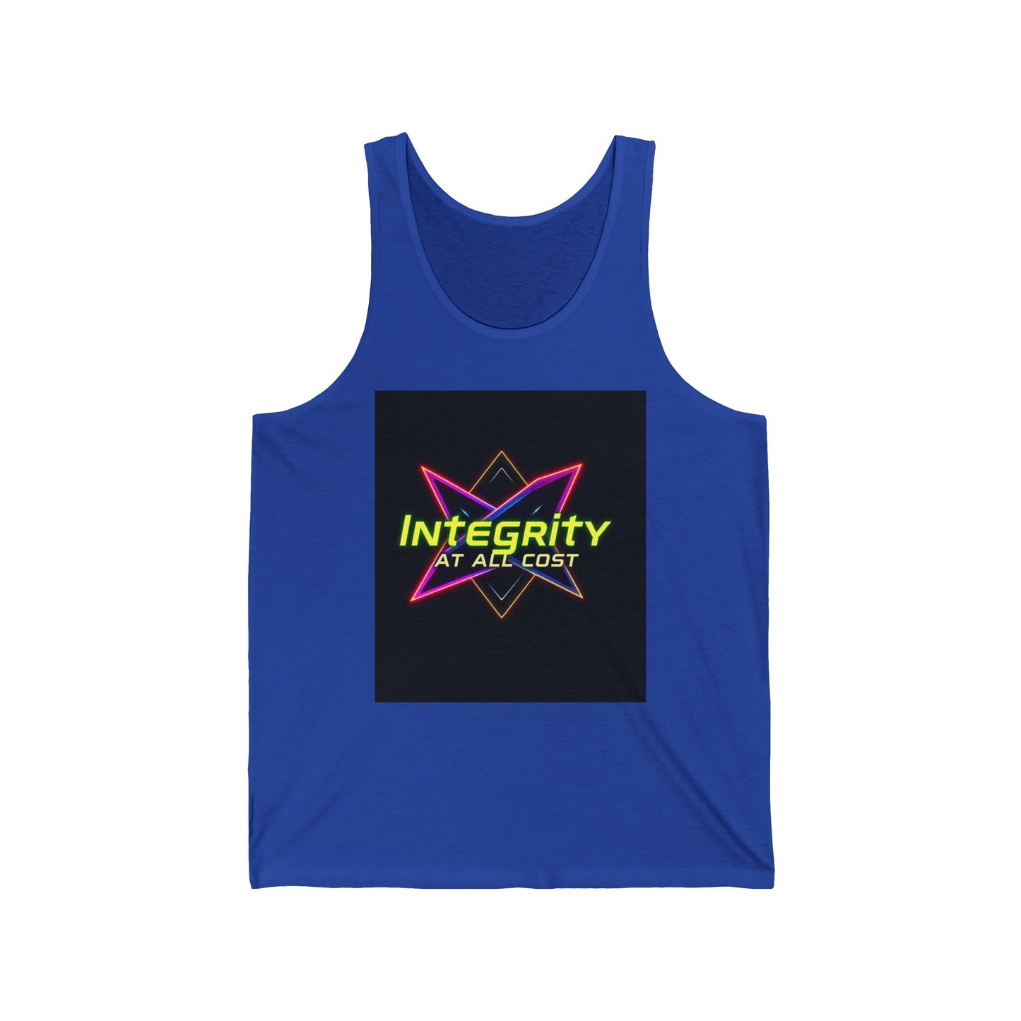 Neon Graphic Tank Top, Inspiring Workout Apparel, Unisex Jersey Tank, Perfect Summer Wear, Motivational Fitness Gift, Integrity Honor [...]