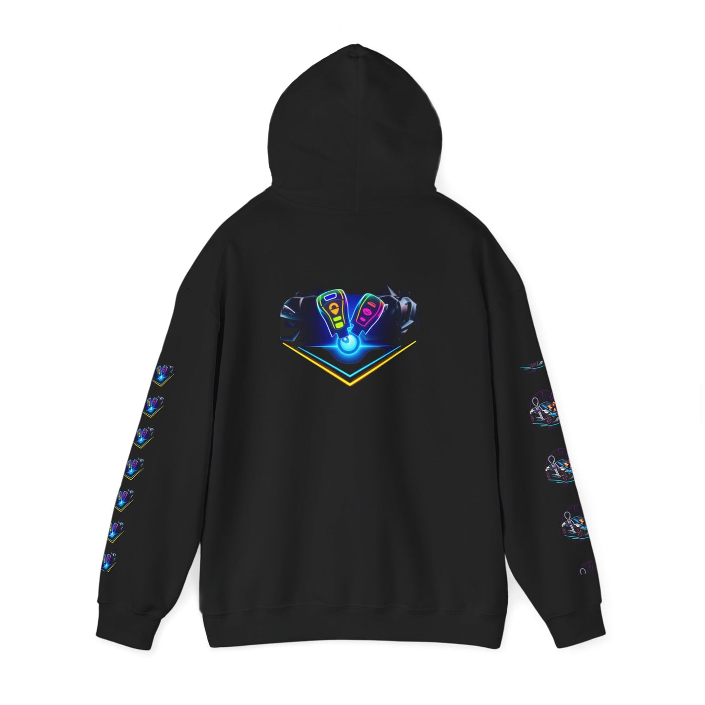 Stylish Unisex Heavy Blend™ Hoodie with Neon Design - Perfect for Winter Fashion & Casual Outings