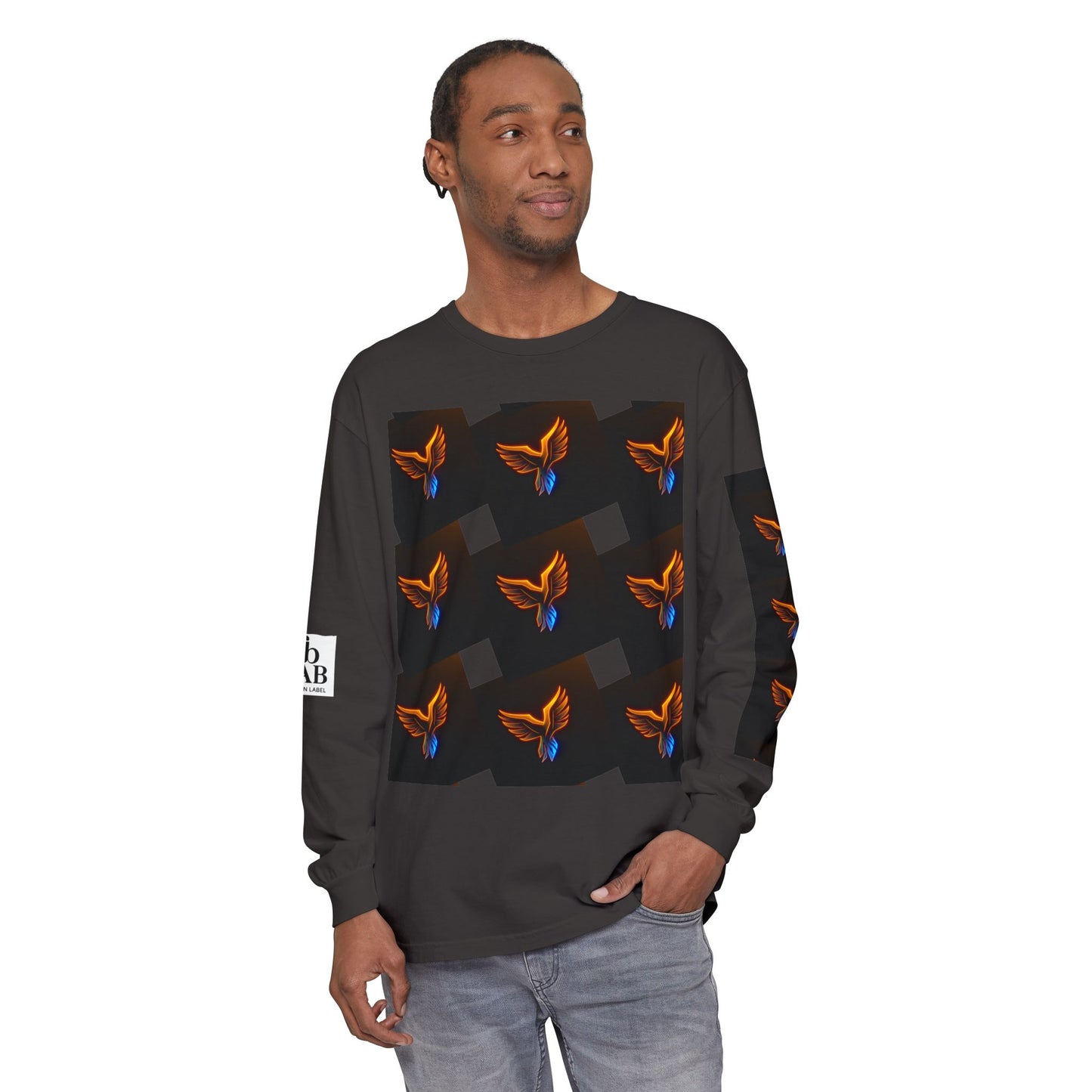 Vibrant Long Sleeve T-Shirt with Phoenix Design - Casual Wear for Bird Lovers, Gifts, Unique Fashion, Everyday Style, Unisex Apparel