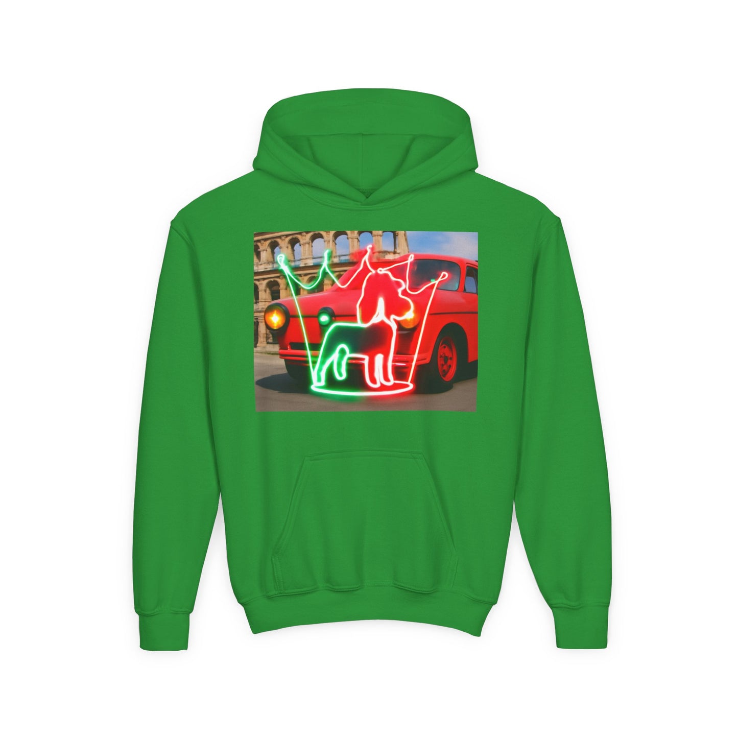 Youth Hooded Sweatshirt with Neon Pet Design, Cozy Pullover, Perfect for Dog Lovers, Birthday Gift, Fun Casual Wear, Gift for Kids, [...]