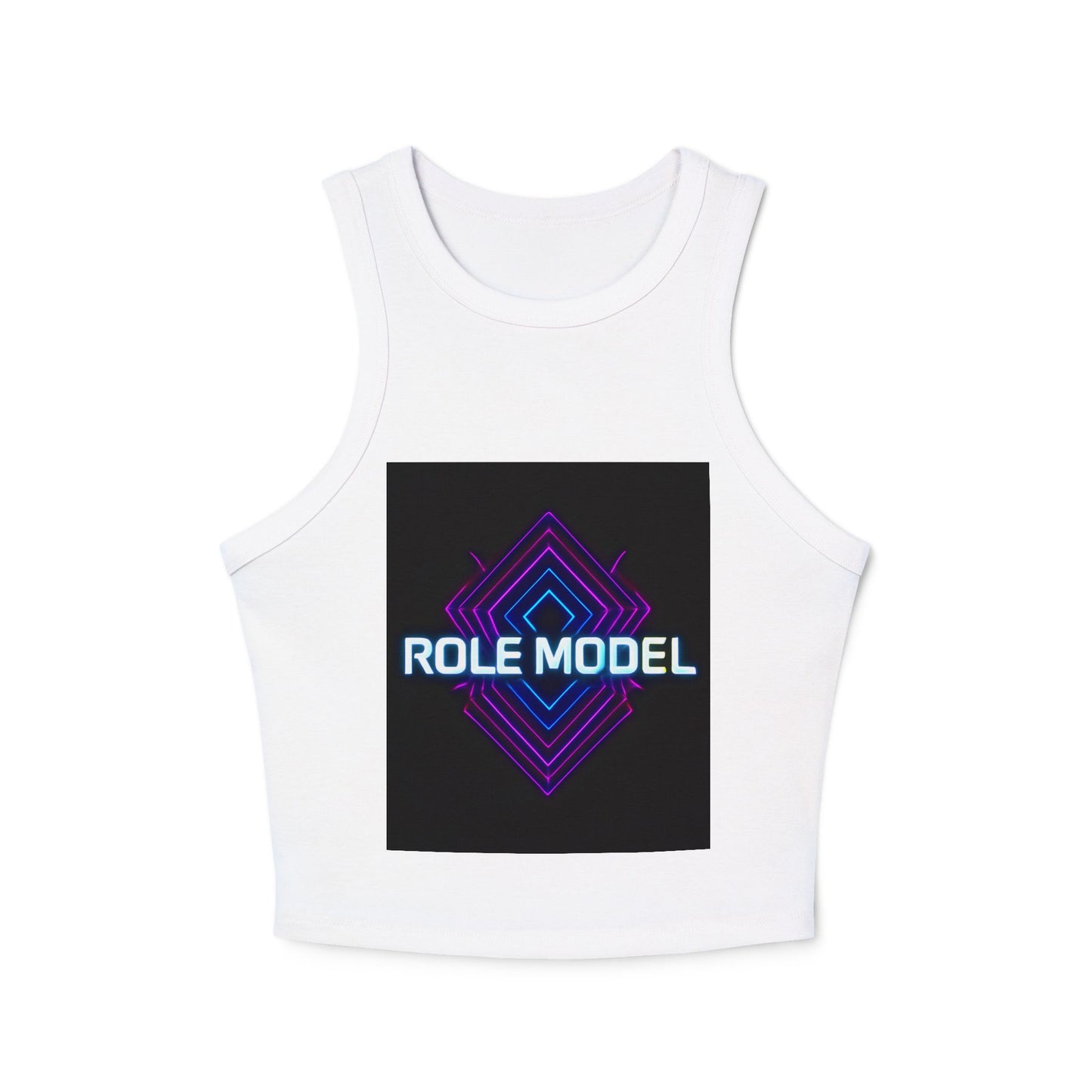 Trendy Women's Micro Rib Racer Tank Top with Role Model Print, Fashionable Fitness Wear, Gift for Her, Summer Essential, Casual Chic, [...]