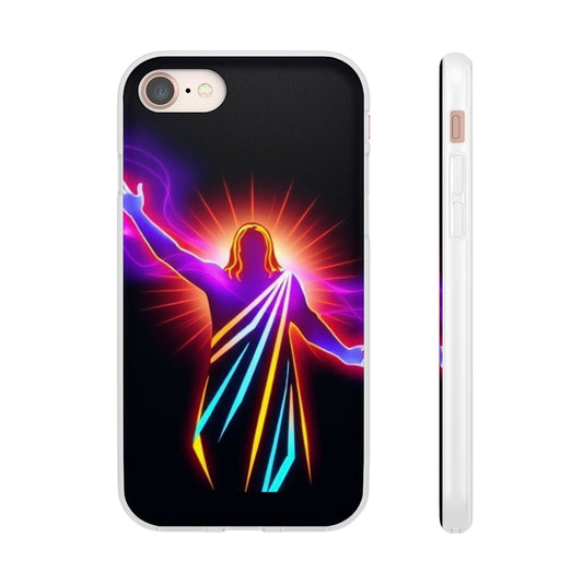 Inspirational Jesus Flexi Case - Colorful Phone Cover for Spiritual Connection