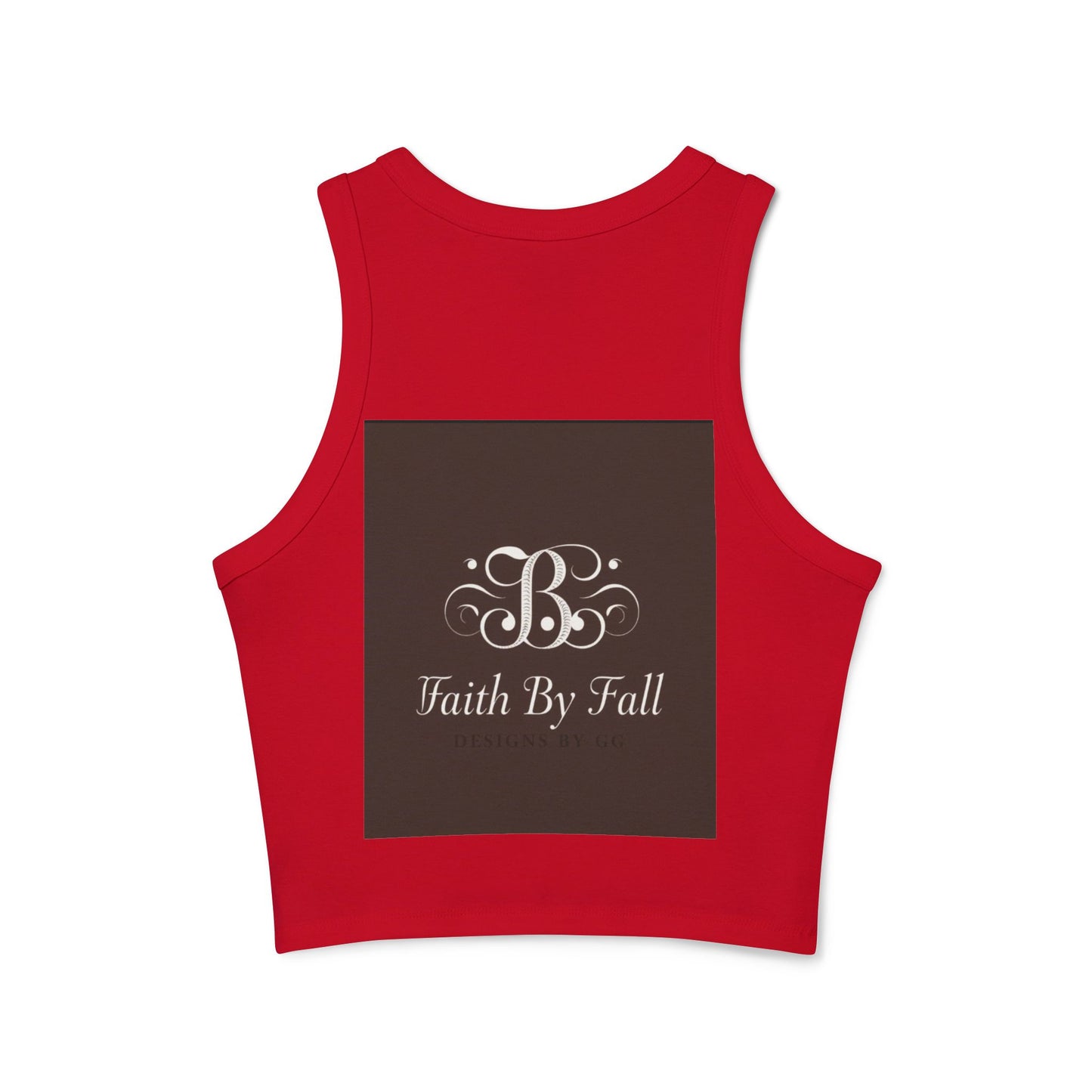Faith By Fall Women's Micro Rib Racer Tank Top, Inspirational Workout Top, Autumn Fashion, Casual Summer Wear, Gift for Her