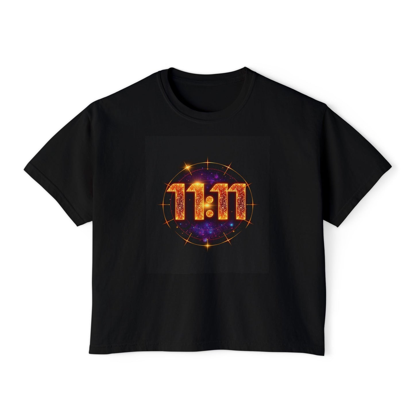Cosmic 11:11 Women's Boxy Tee - Spiritual Vibes, Astrology Gift, Trendy Summer Tee, Comfortable Everyday Wear