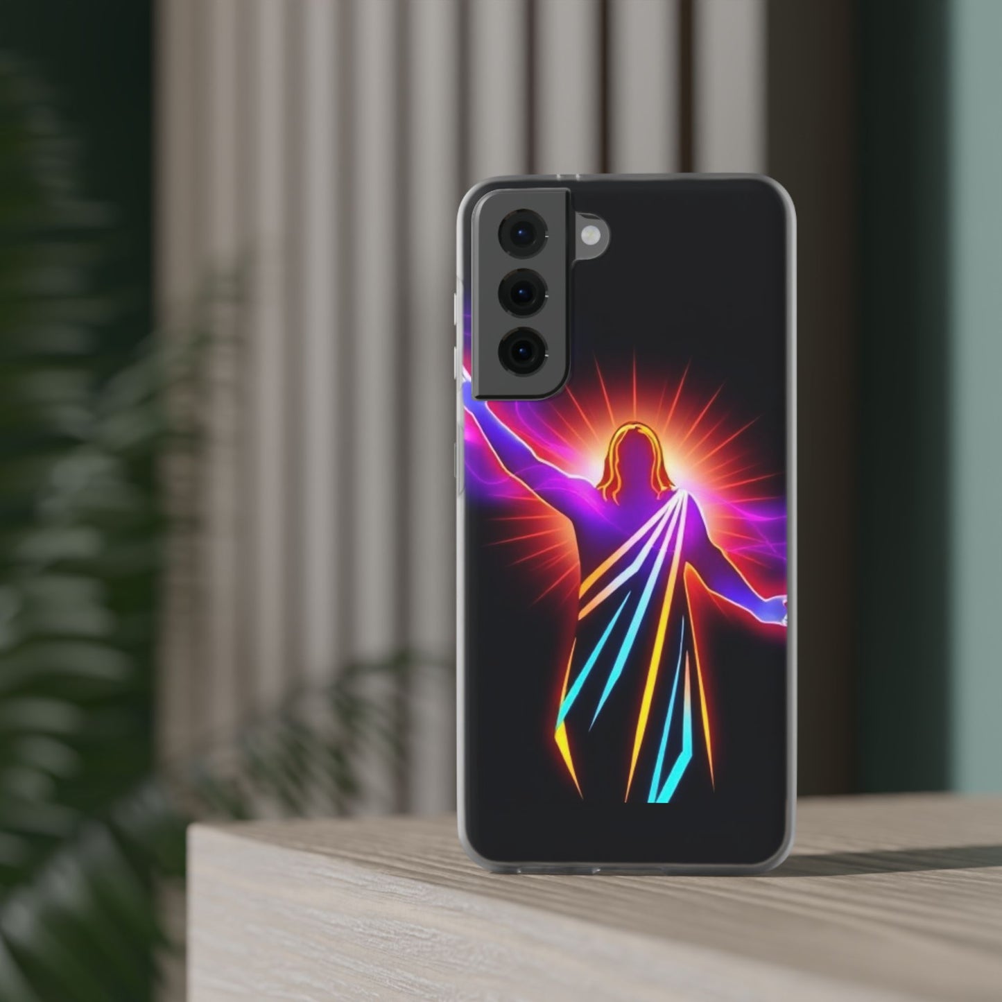 Inspirational Jesus Flexi Case - Colorful Phone Cover for Spiritual Connection