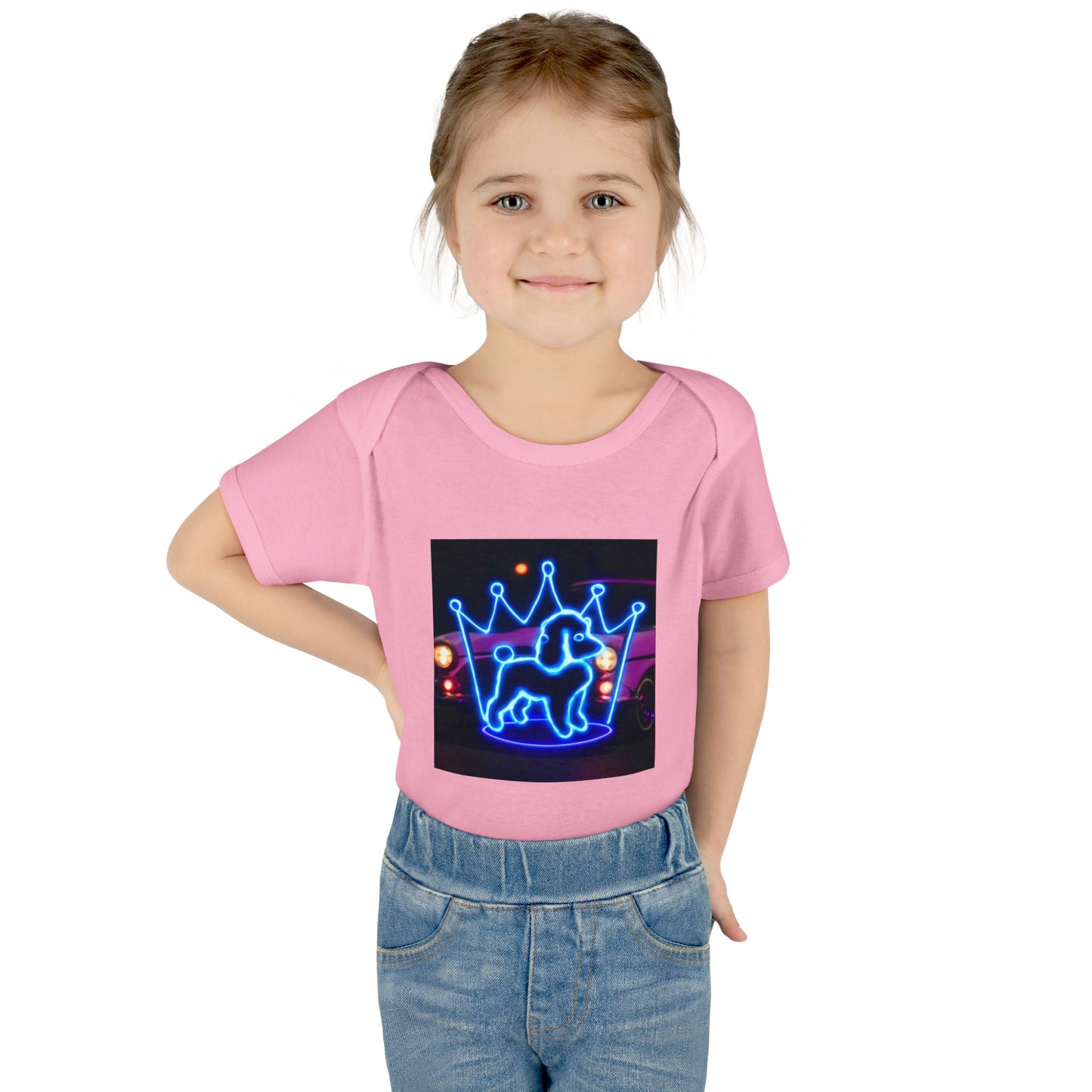 Neon Dog Crown Baby Bodysuit, Cute Infant Outfit, Baby Shower Gift, Newborn Clothes, Pet Lover Apparel, Birthday Gift for Baby