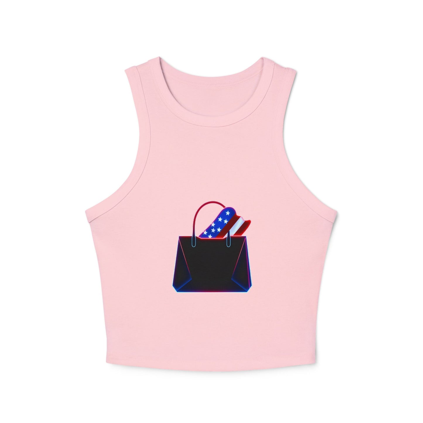 Patriotic Graphic Racerback Tank Top - Women's Summer Style, Independence Day Fashion, Concert Wear, Casual Chill