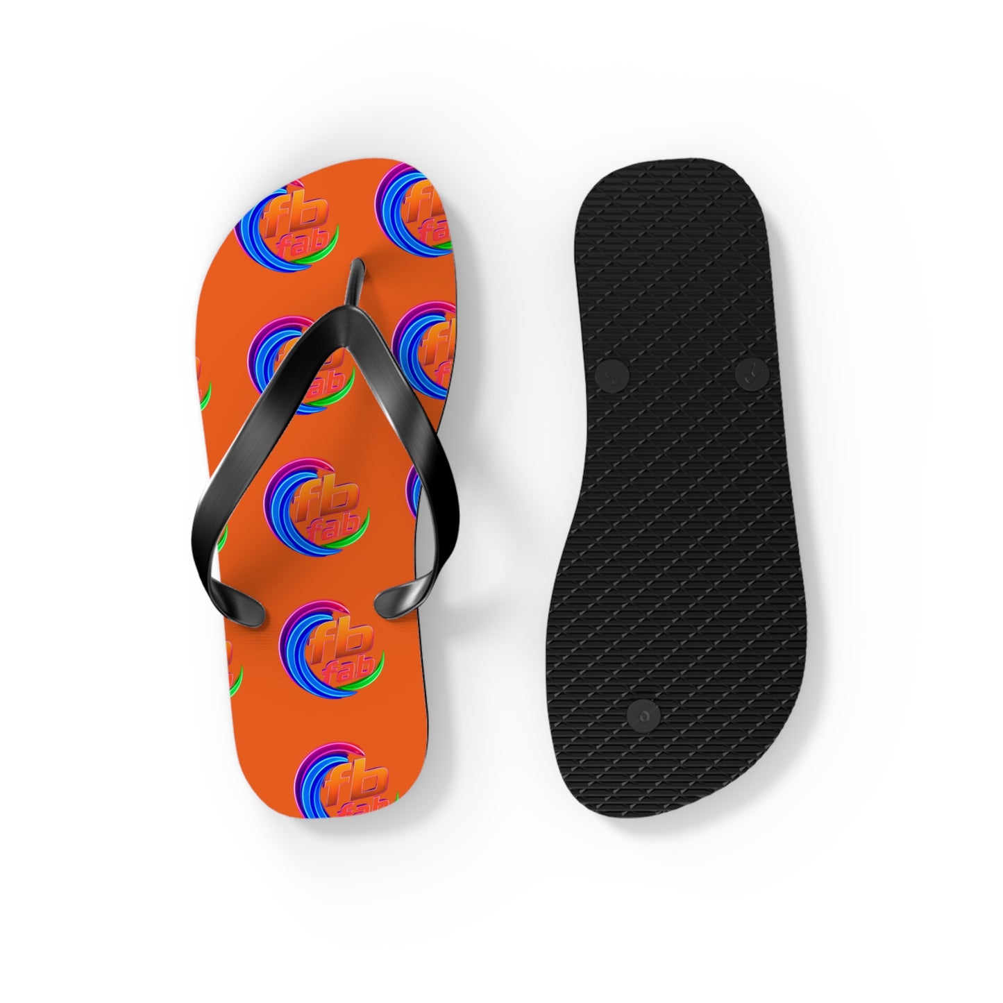 Tropical Abstract Flip Flops — Bright Orange Sunset Beach Sandals