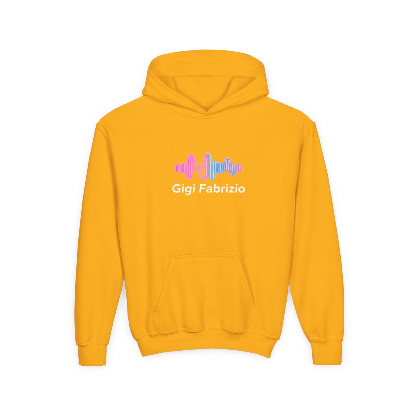 Youth Hoodie with Pastel Soundwave & FBF Back Print – Cute Music Graphic Pullover