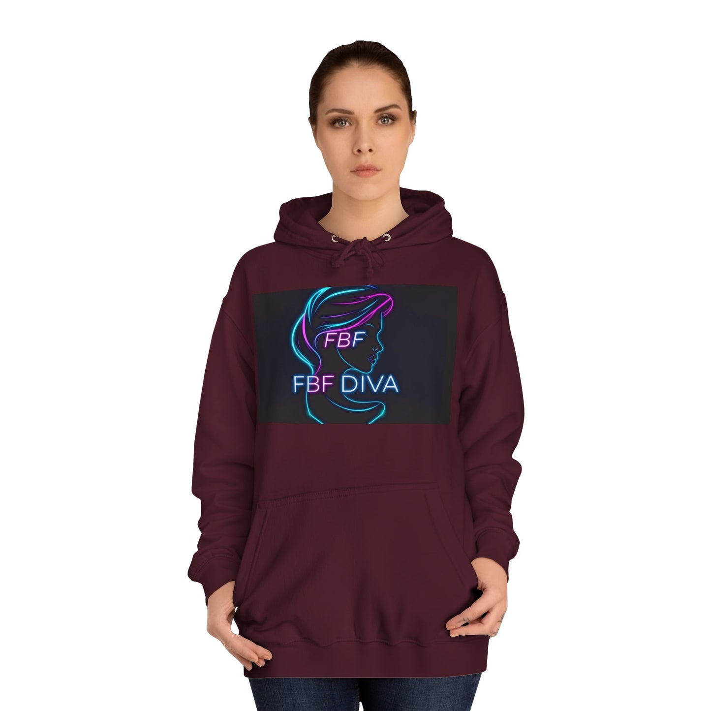 Neon FBF College Hoodie, Unisex Streetwear, Stylish Campus Apparel, Cozy Gift for Students, Trendy College Wear, FBF Diva Hoodie