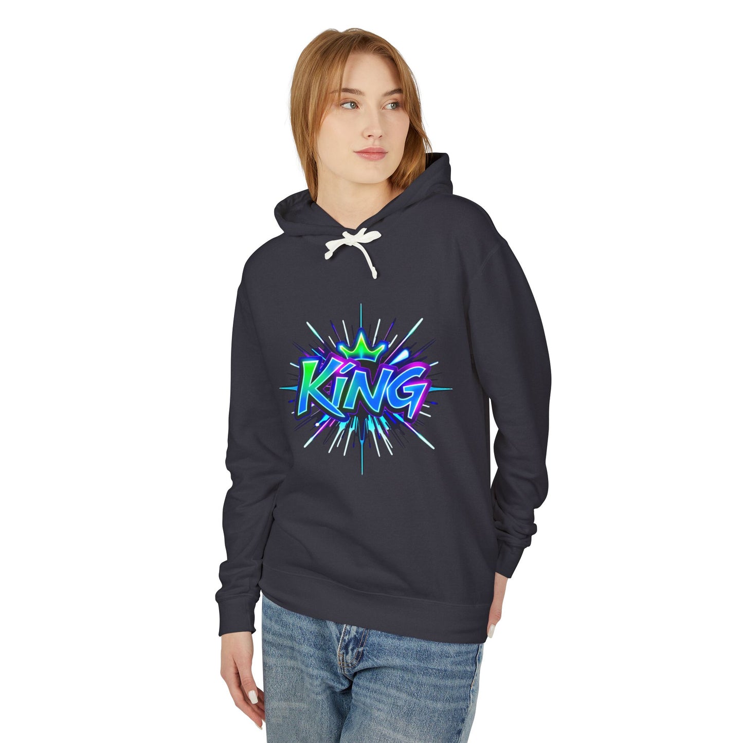 Colorful King Hoodie for Trendy Casual Wear, Unisex Lightweight Sweatshirt for Men & Women, Perfect Gift for Birthdays, Hip Hop Vibes, [...]